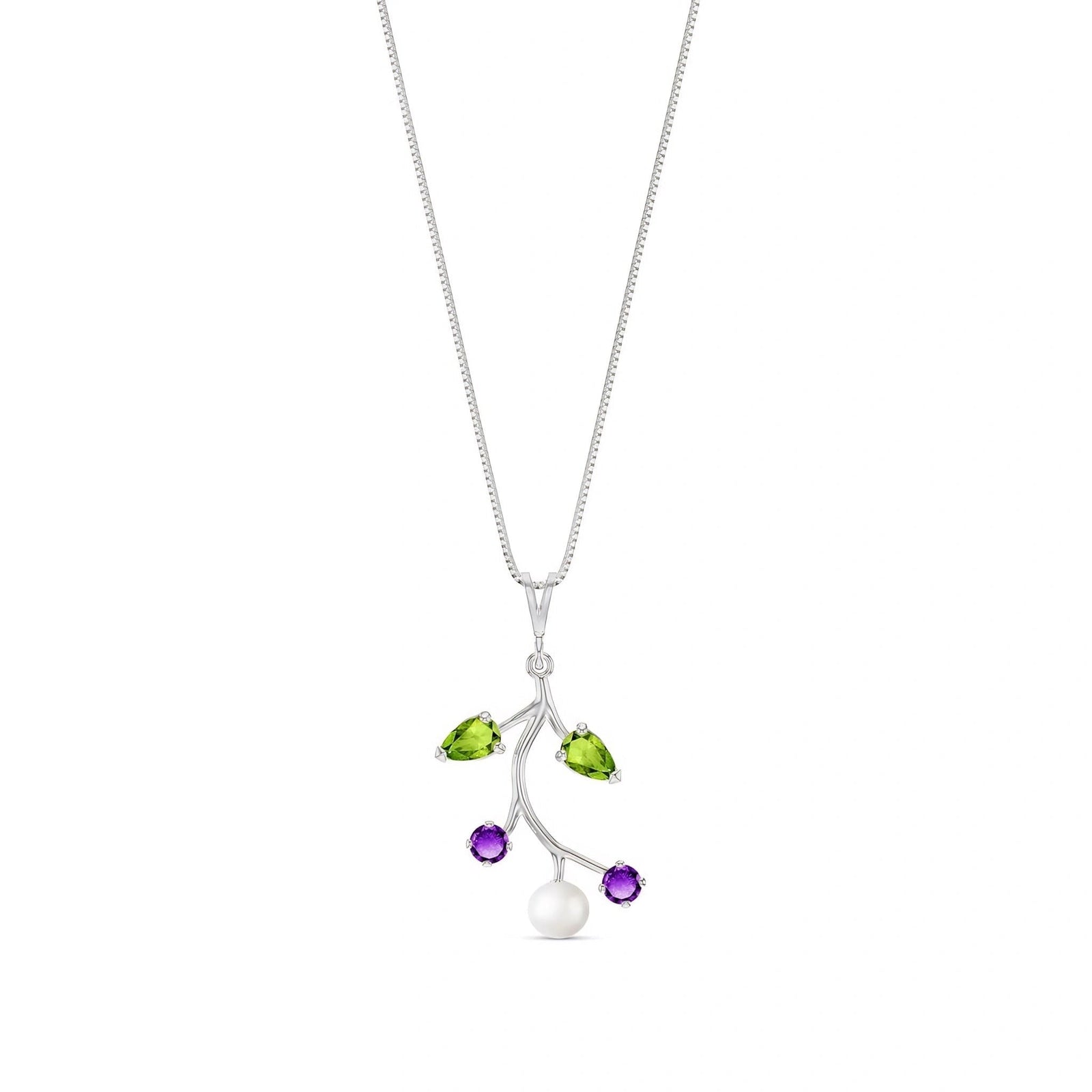 White Gold Necklace Blue Topaz 10K — Nadia