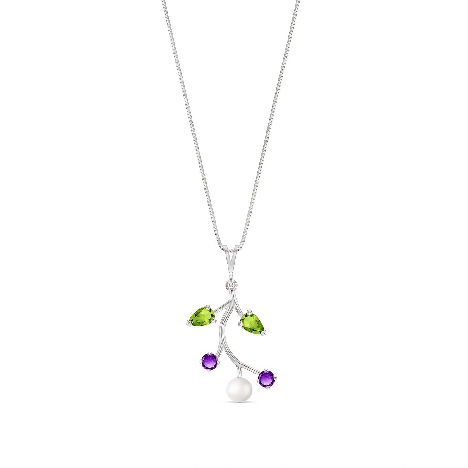 White Gold Necklace Blue Topaz 10K — Nadia