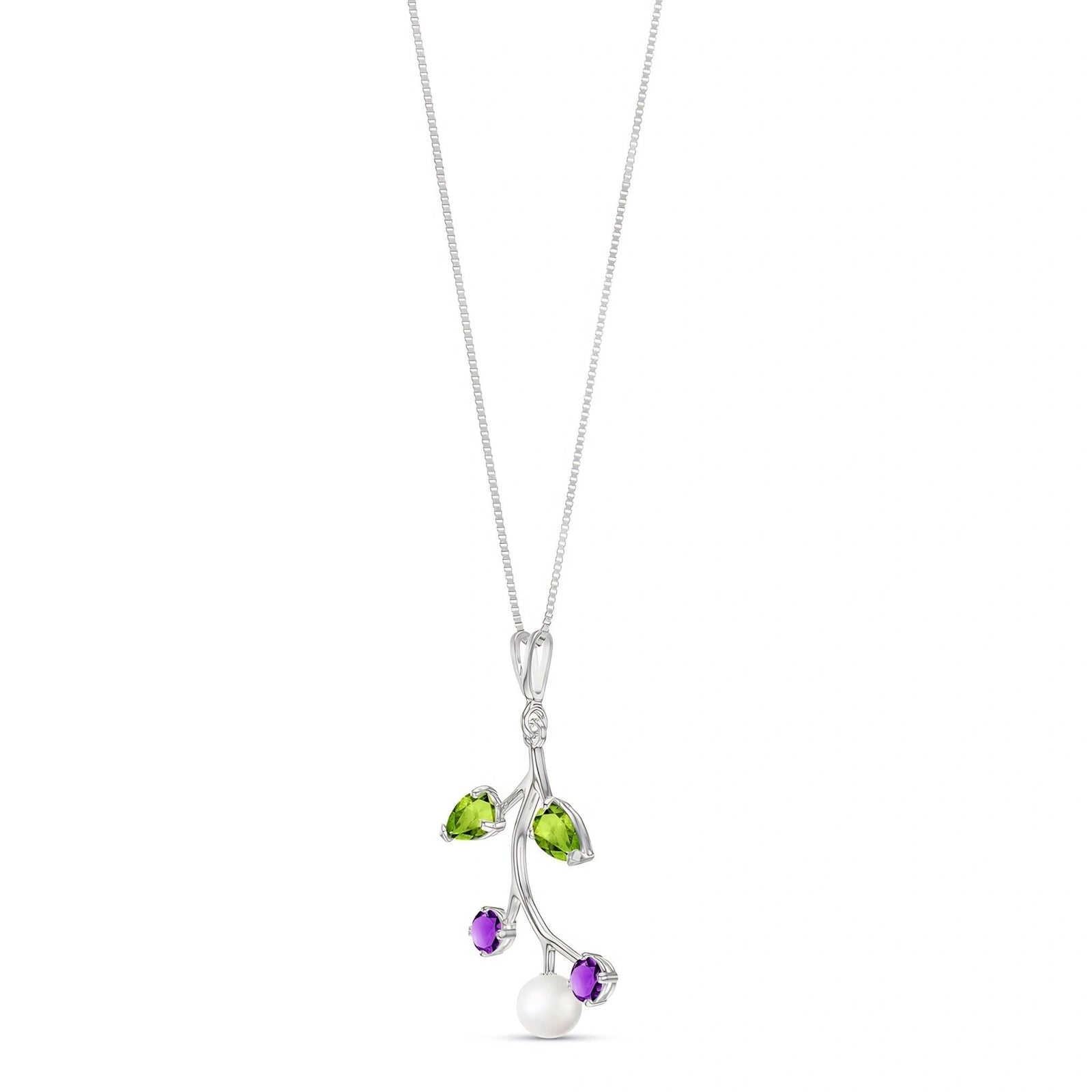 White Gold Necklace Blue Topaz 10K — Nadia