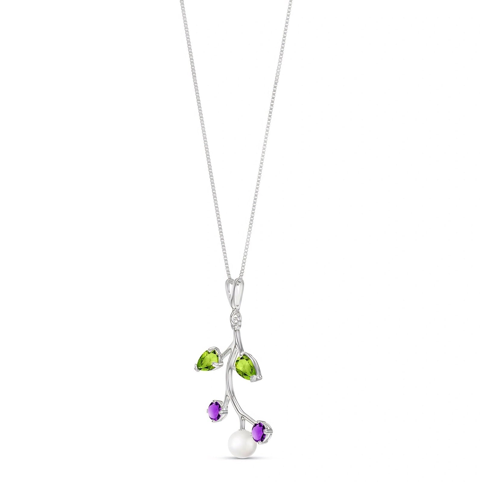 White Gold Necklace Blue Topaz 10K — Nadia
