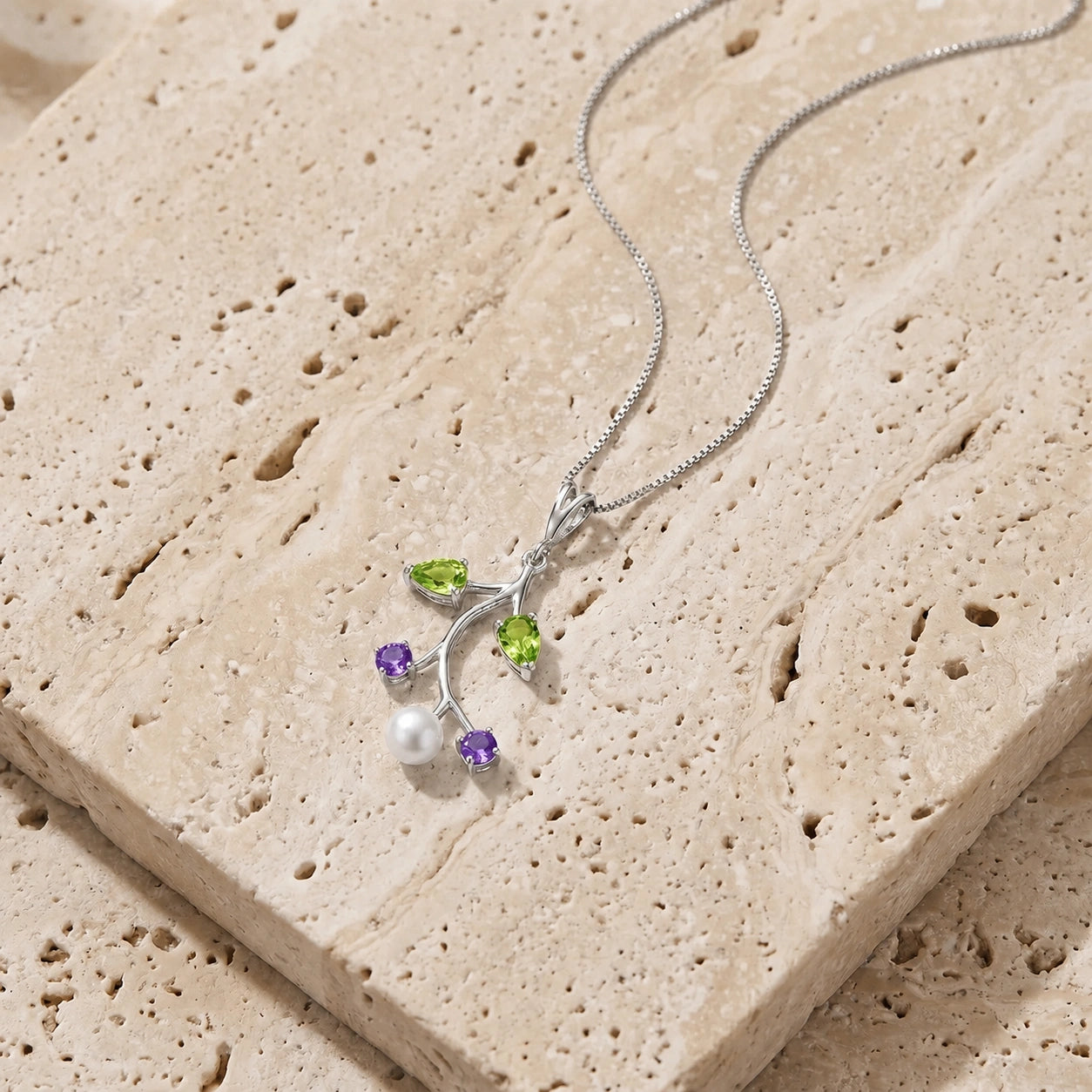 White Gold Necklace Blue Topaz 10K — Nadia