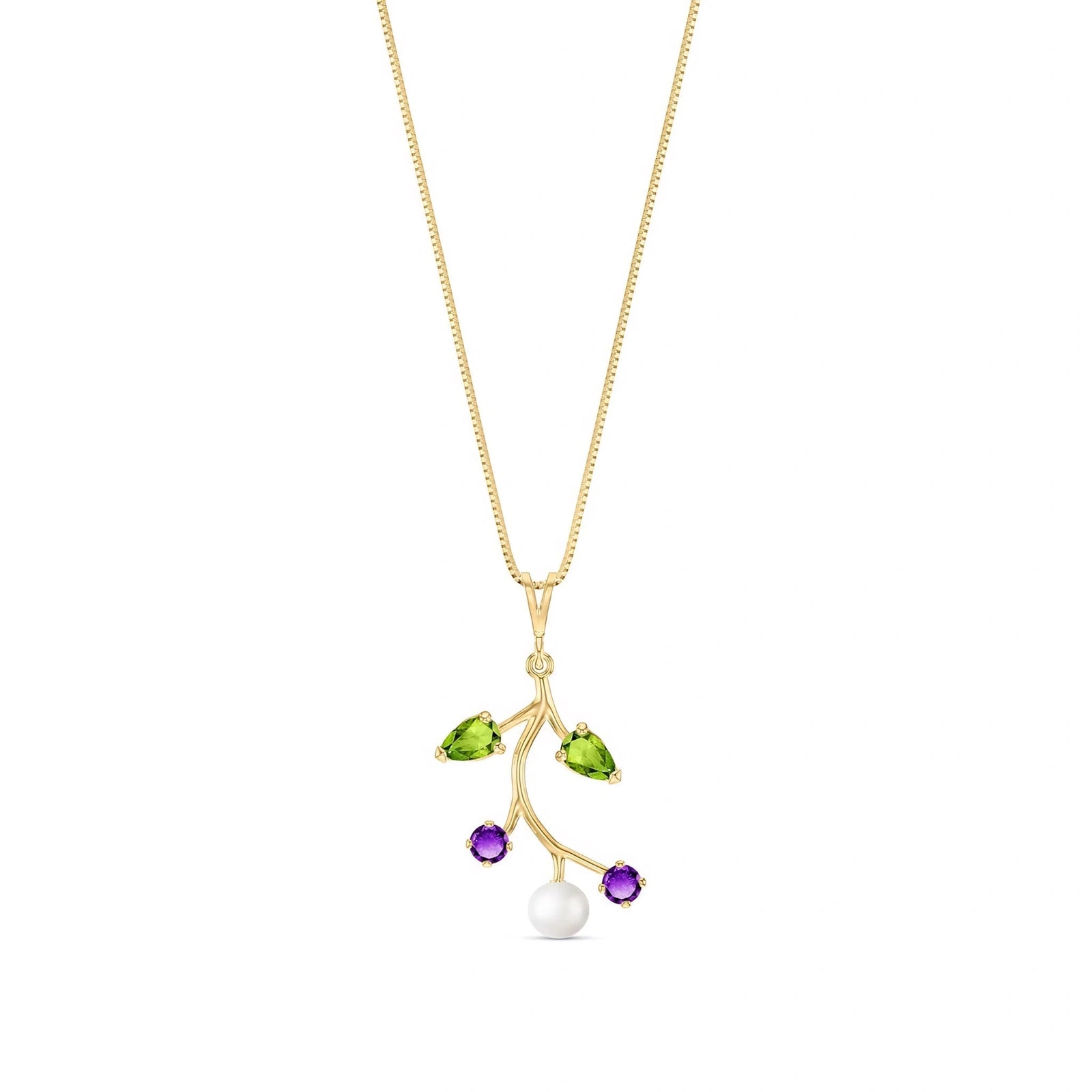 Yellow Gold Necklace Blue Topaz 10K — Nadia