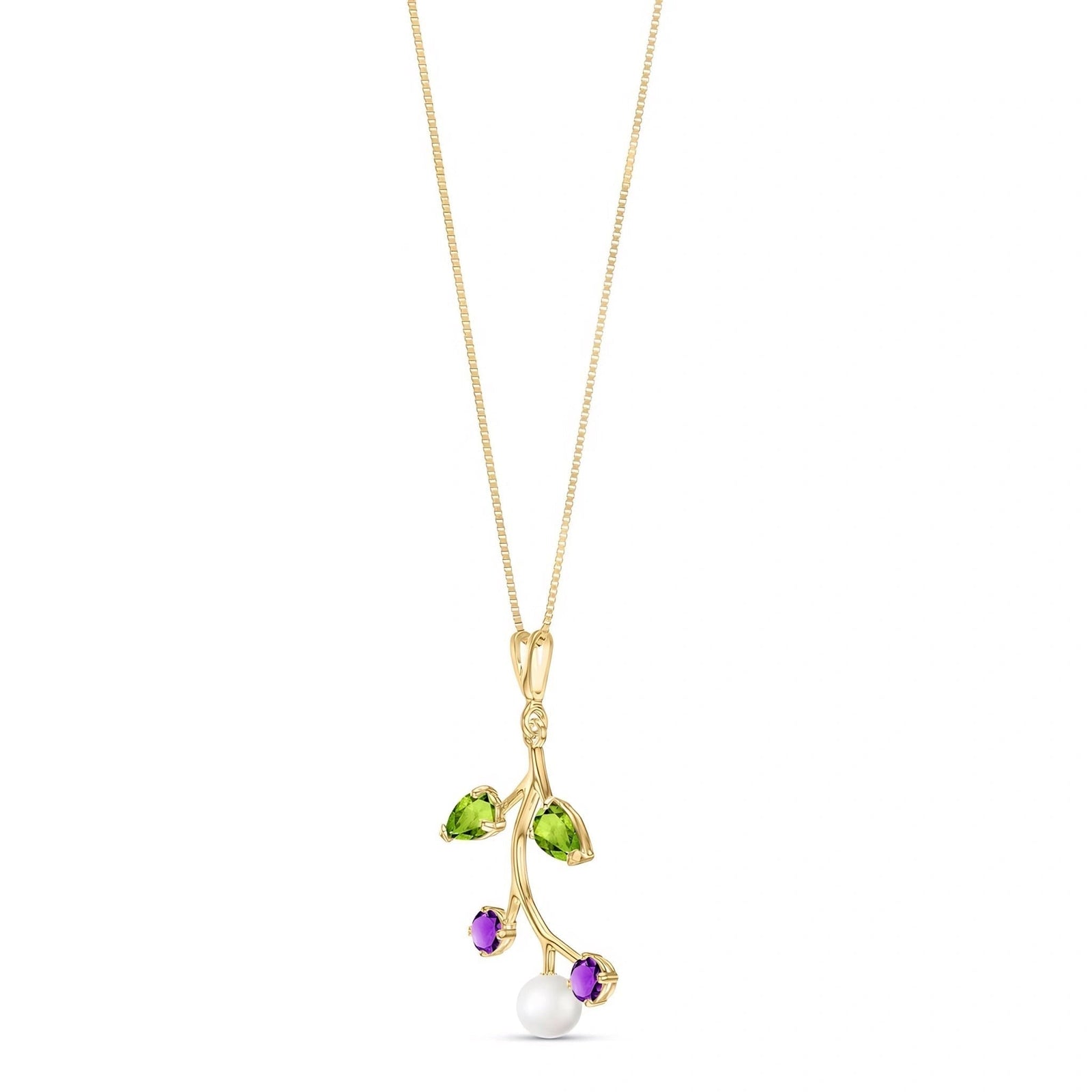 Yellow Gold Necklace Blue Topaz 10K — Nadia