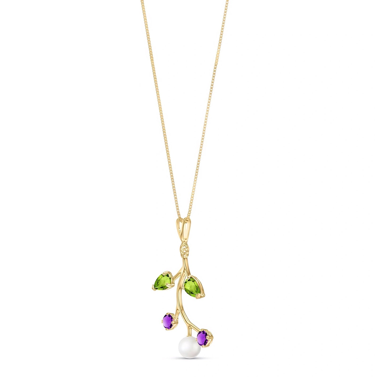 Yellow Gold Necklace Blue Topaz 10K — Nadia