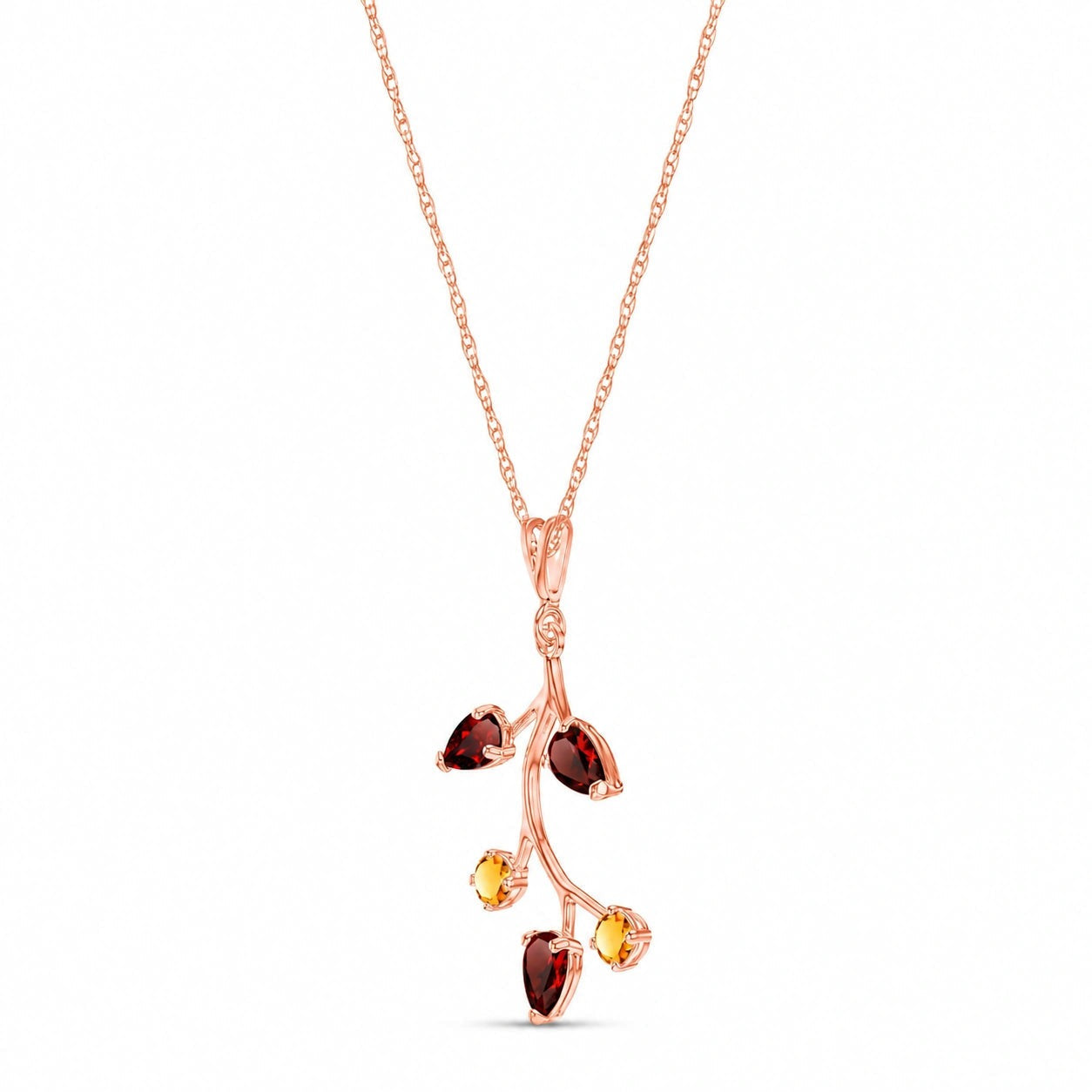Rose Gold Necklace Garnet 10K — Nadia