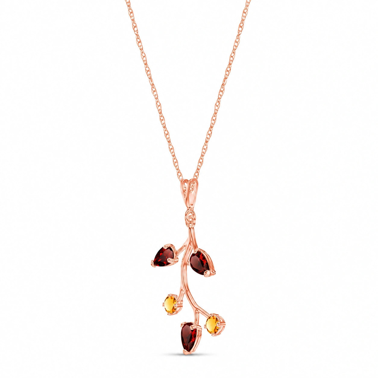 Rose Gold Necklace Garnet 10K — Nadia