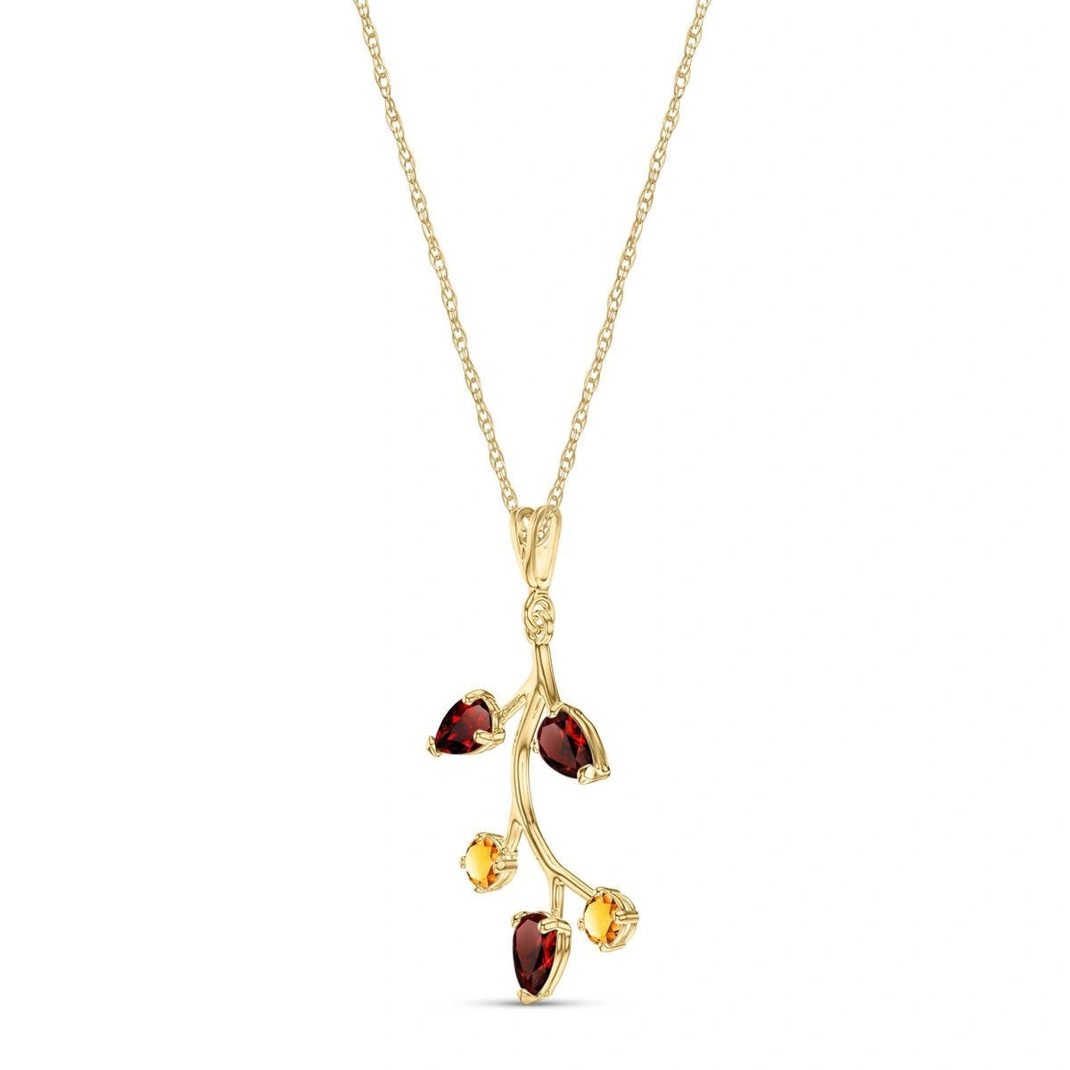 Yellow Gold Necklace Garnet 10K — Nadia