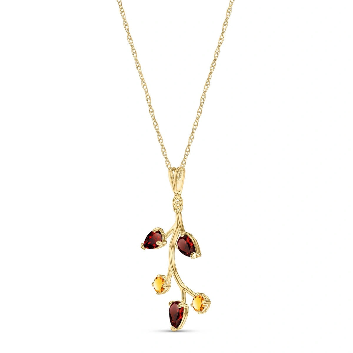 Yellow Gold Necklace Garnet 10K — Nadia