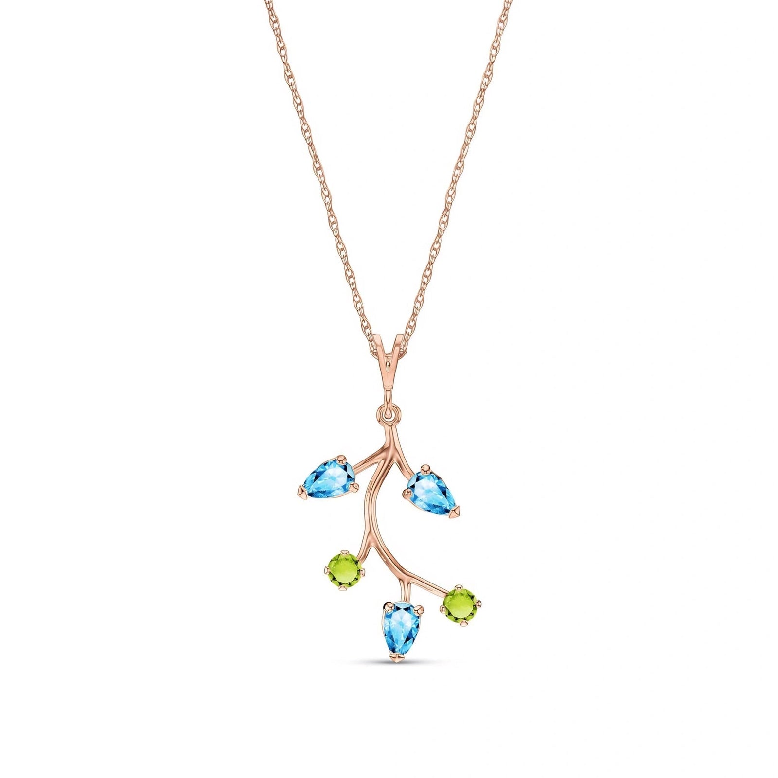 Rose Gold Necklace Multi-Gemstone 10K — Nadia