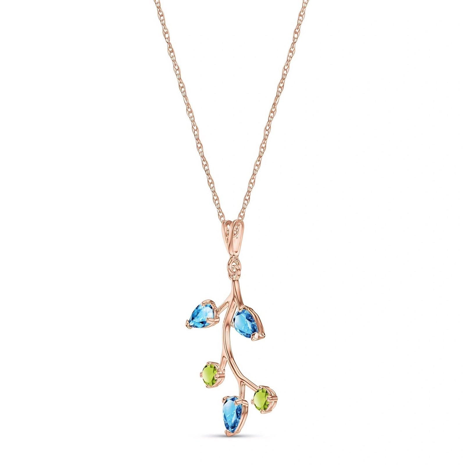 Rose Gold Necklace Multi-Gemstone 10K — Nadia