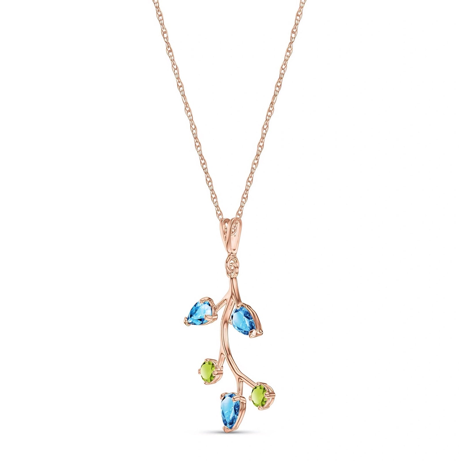 Rose Gold Necklace Multi-Gemstone 10K — Nadia