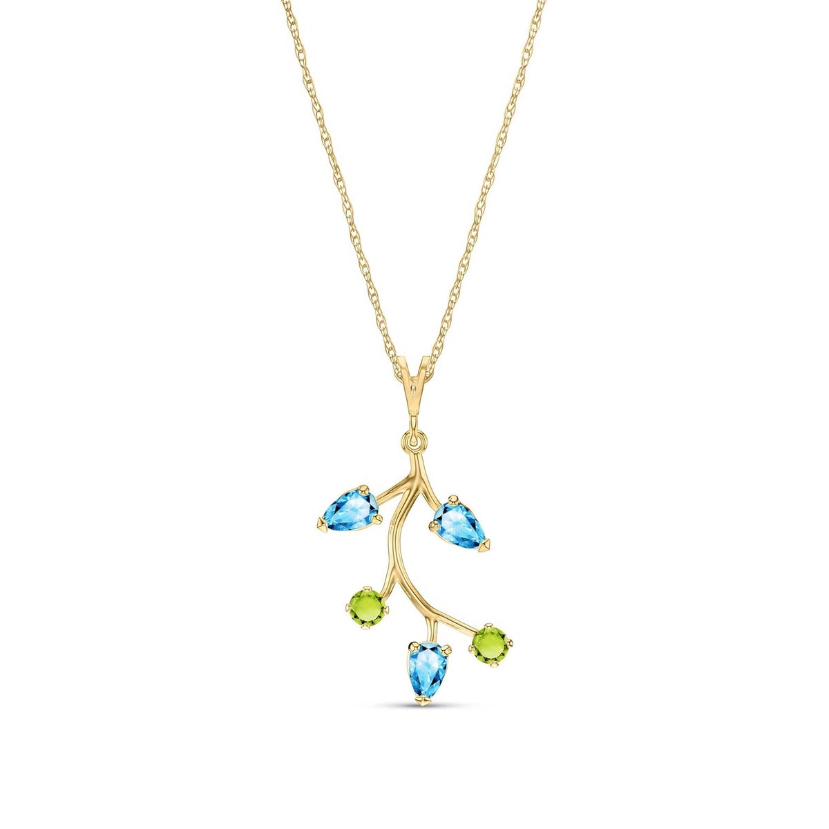 Yellow Gold Necklace Multi-Gemstone 10K — Nadia