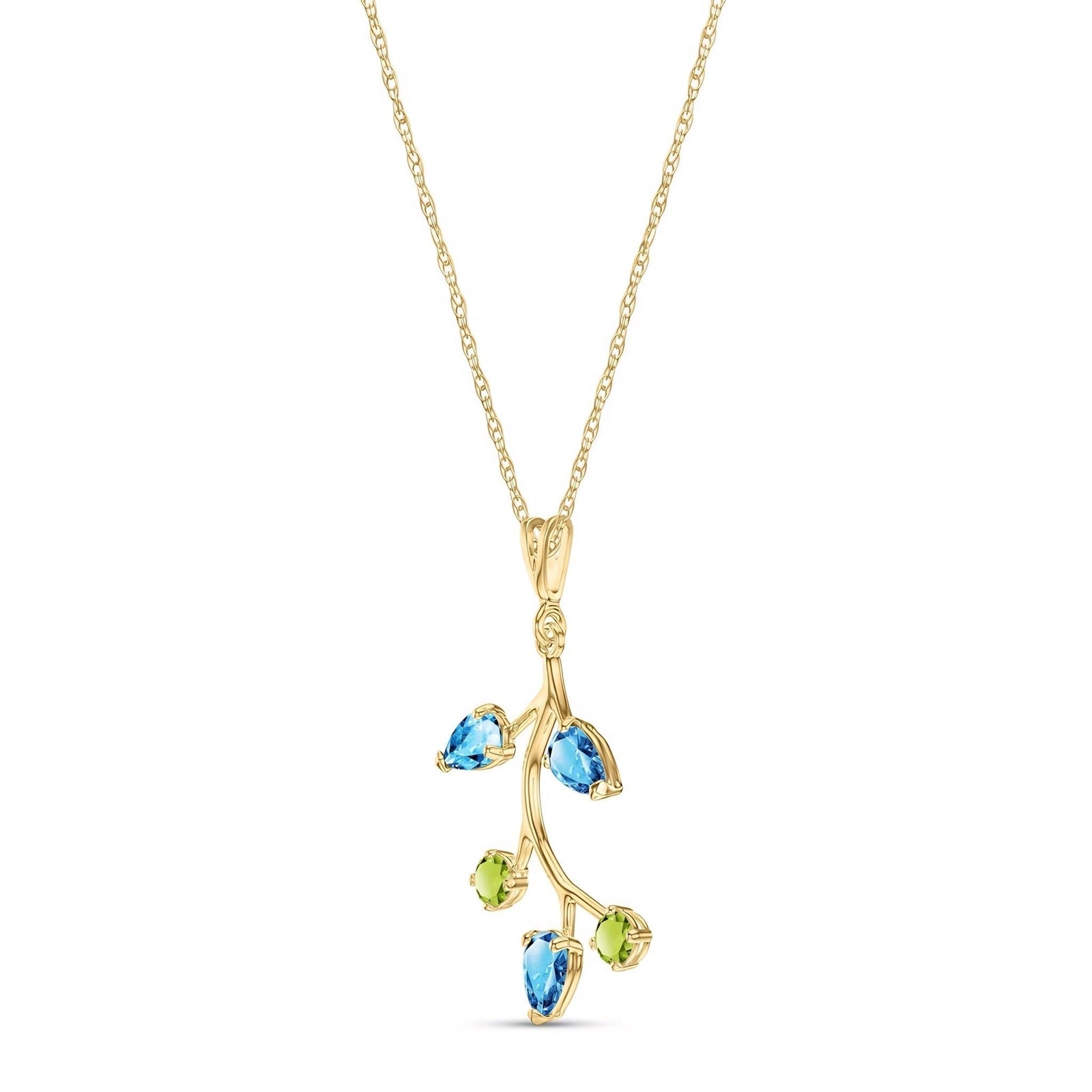 Yellow Gold Necklace Multi-Gemstone 10K — Nadia