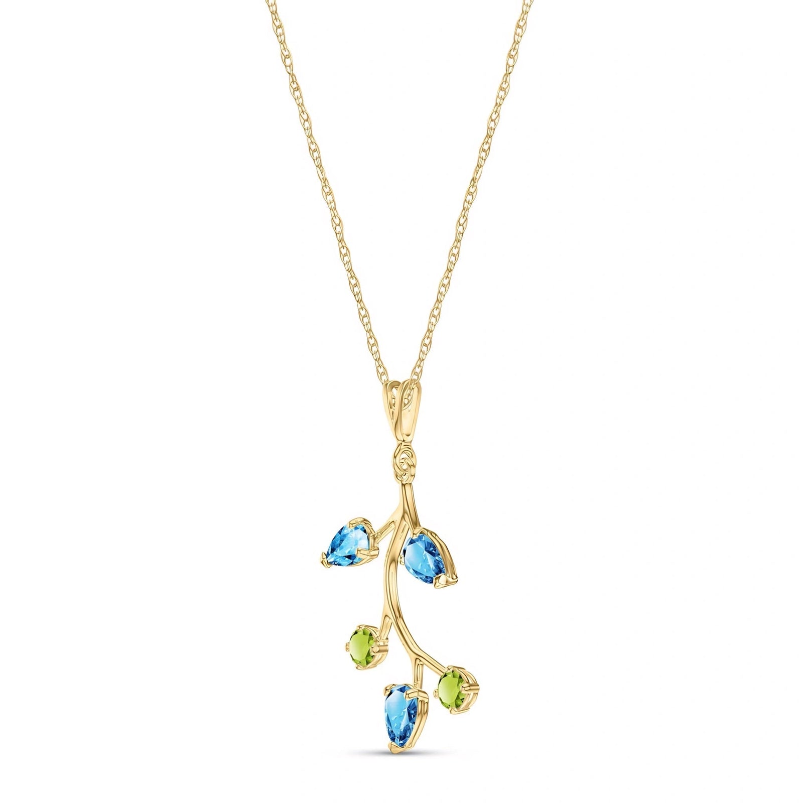 Yellow Gold Necklace Multi-Gemstone 10K — Nadia