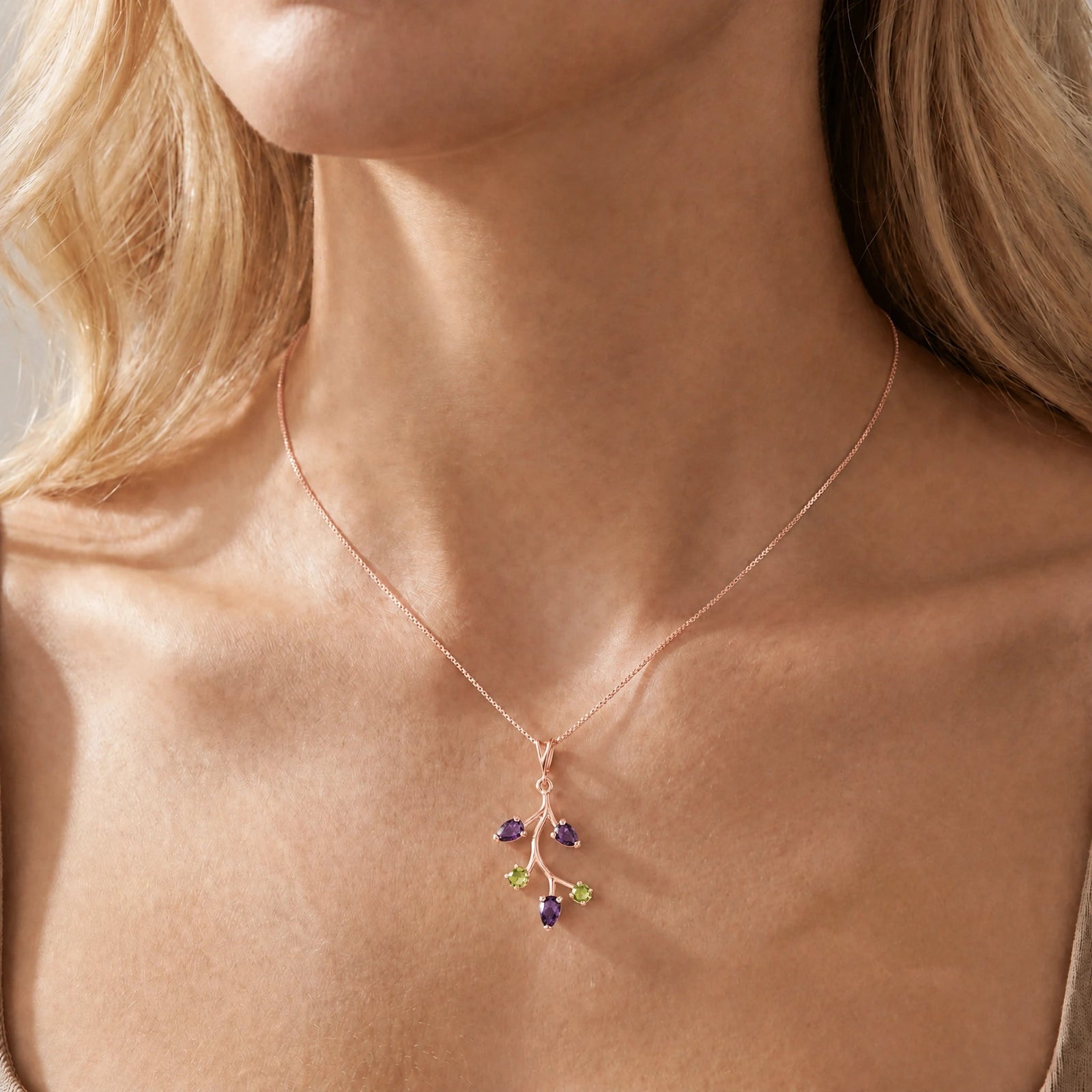 Rose Gold Necklace Opal 10K — Nadia