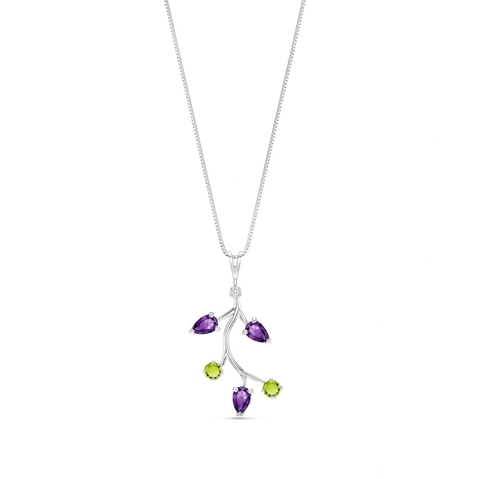 White Gold Necklace Opal 10K — Nadia