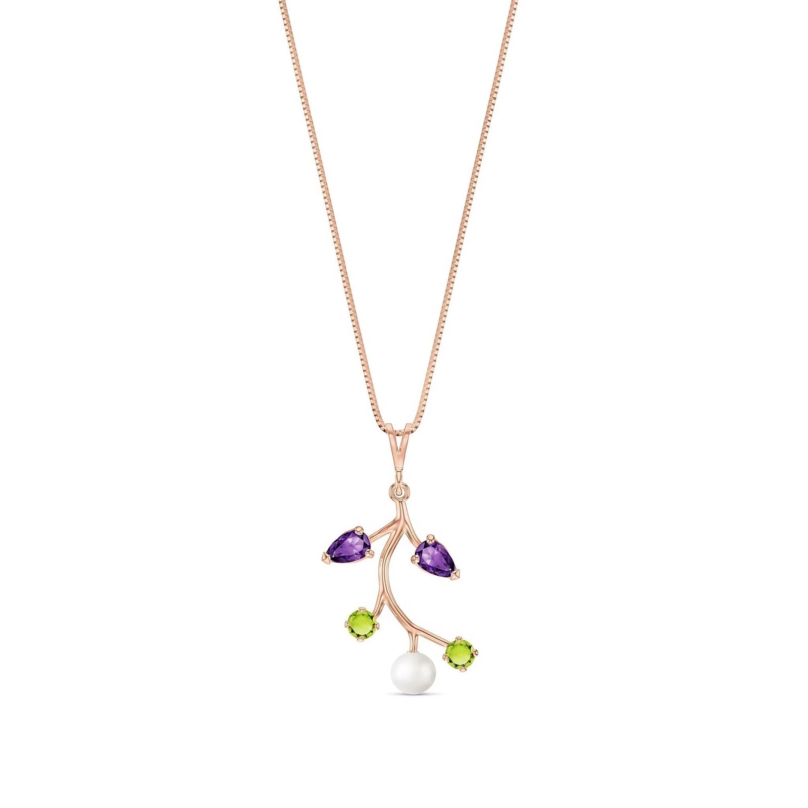 Rose Gold Necklace Peridot 10K — Nadia