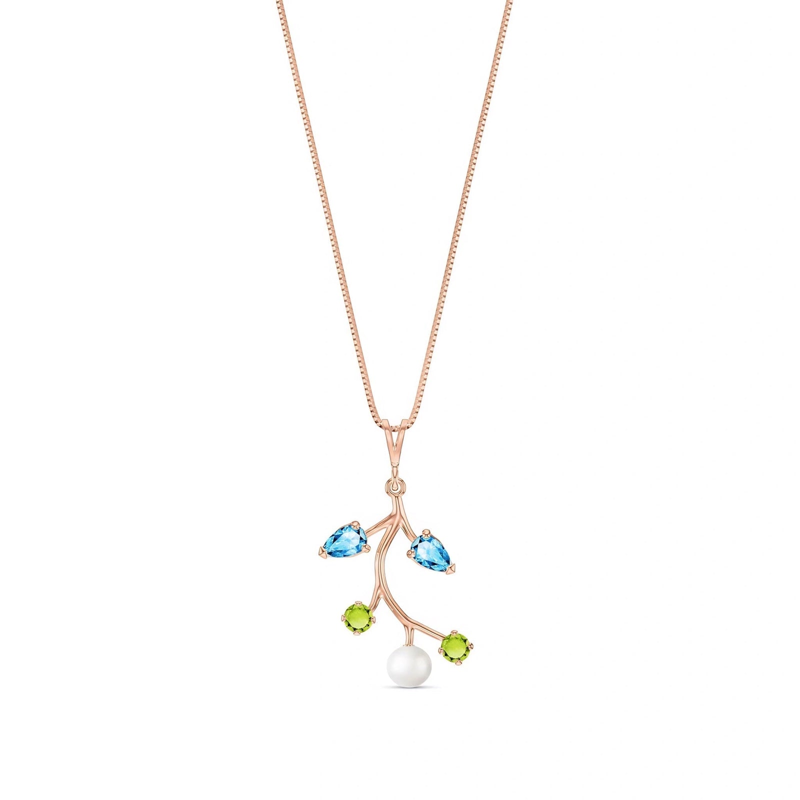 Rose Gold Necklace Peridot 10K — Nadia