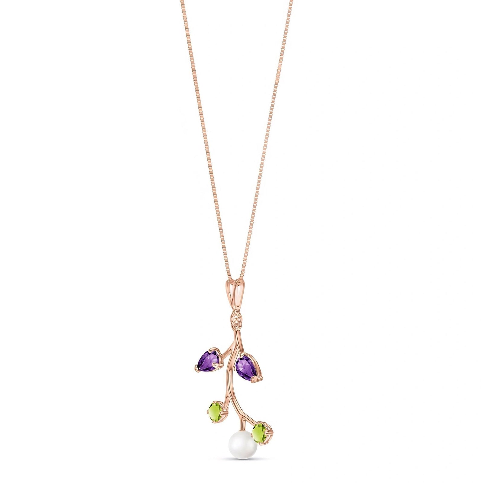 Rose Gold Necklace Peridot 10K — Nadia