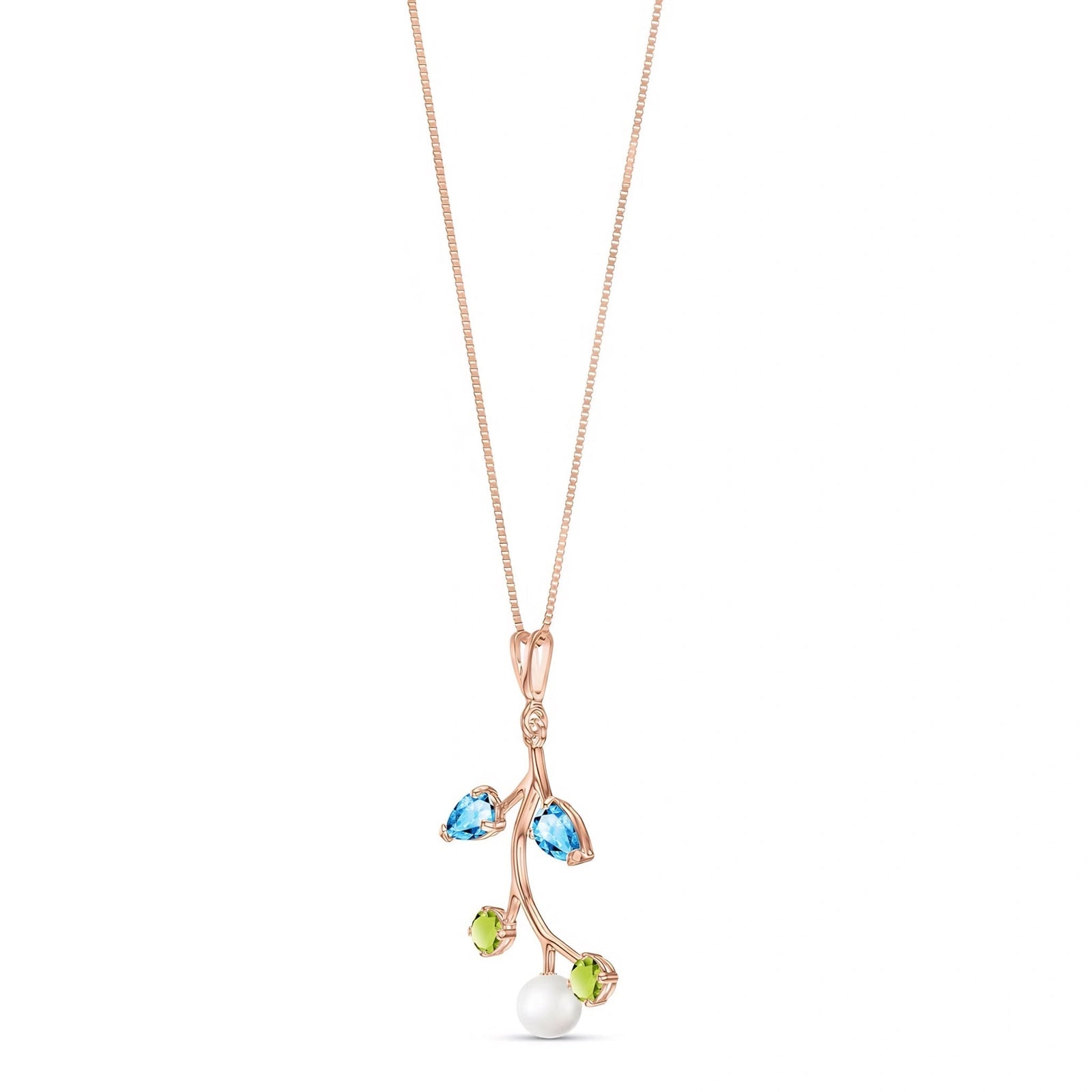 Rose Gold Necklace Peridot 10K — Nadia