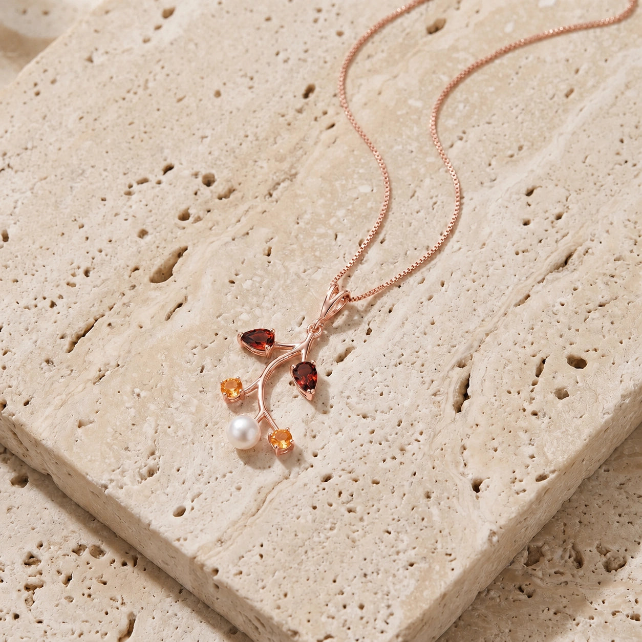 Rose Gold Necklace Peridot 10K — Nadia