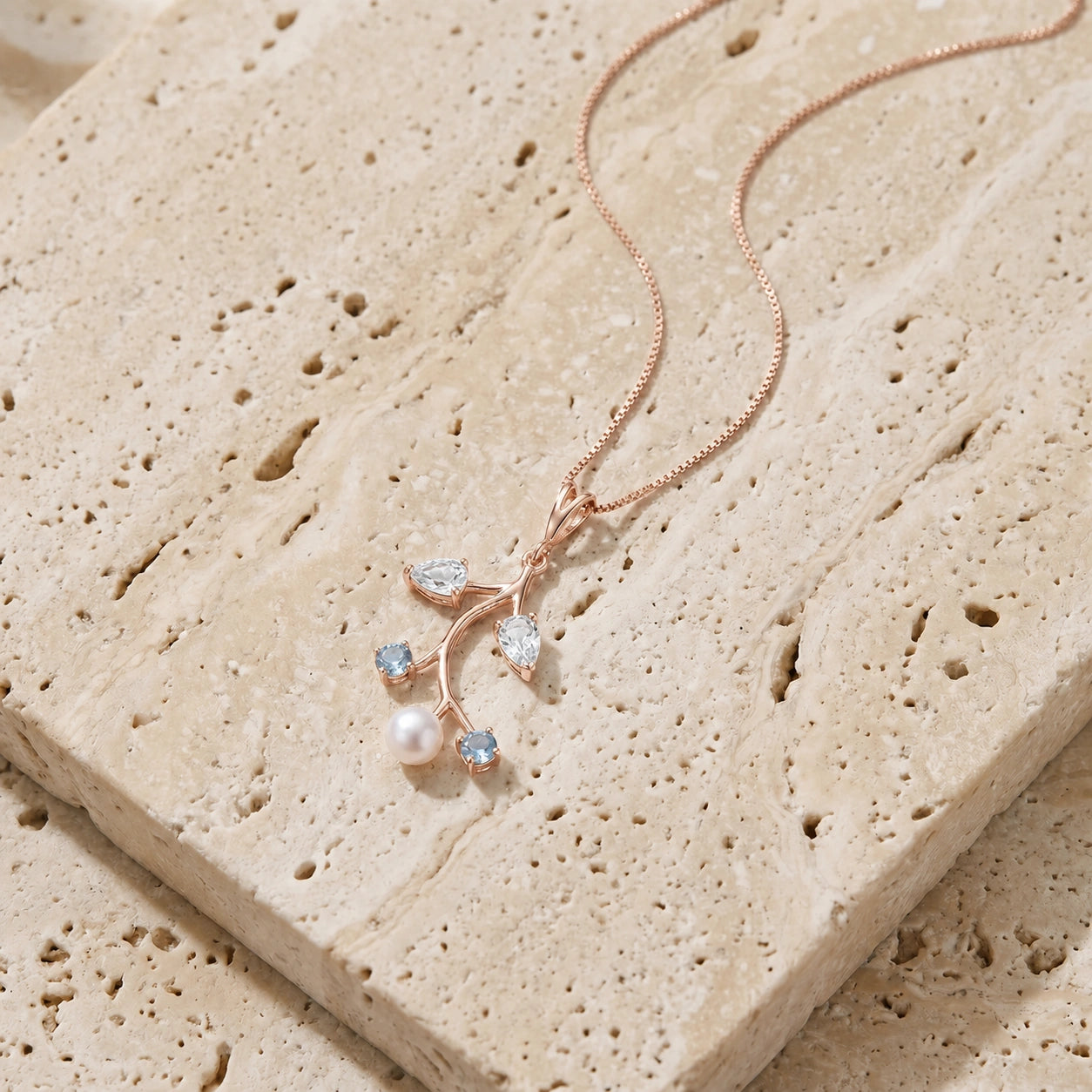 Rose Gold Necklace Peridot 10K — Nadia