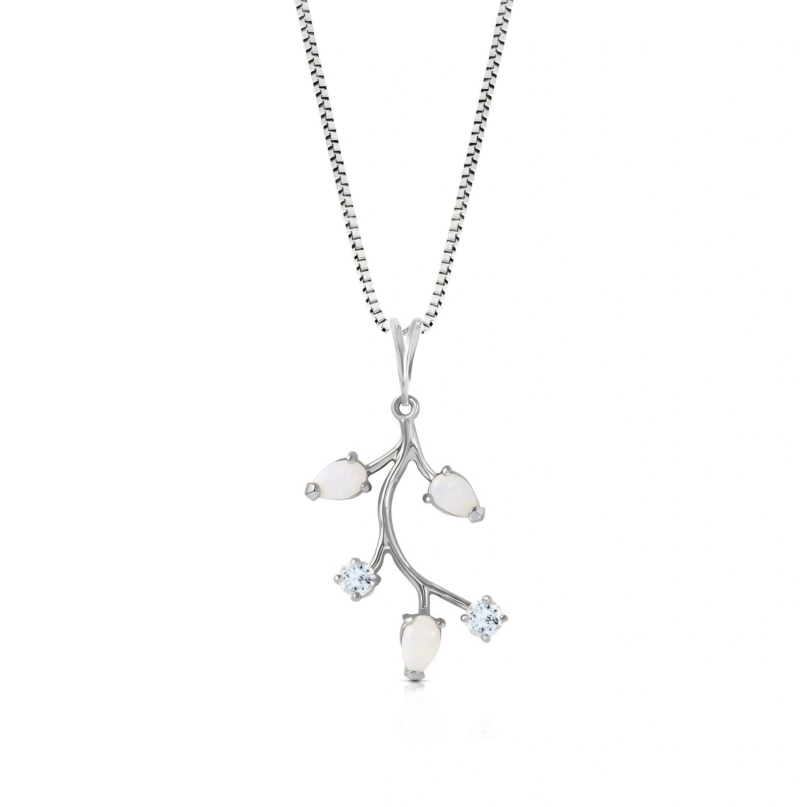 White Gold Necklace Peridot 10K — Nadia