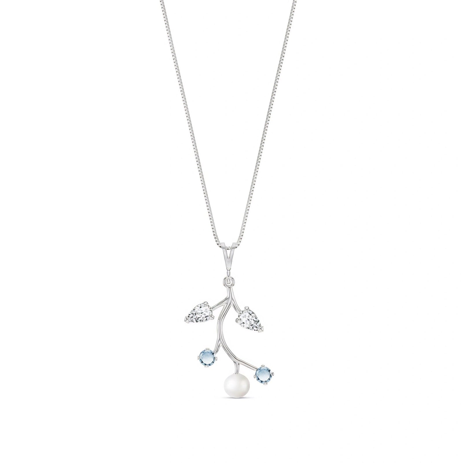 White Gold Necklace Peridot 10K — Nadia