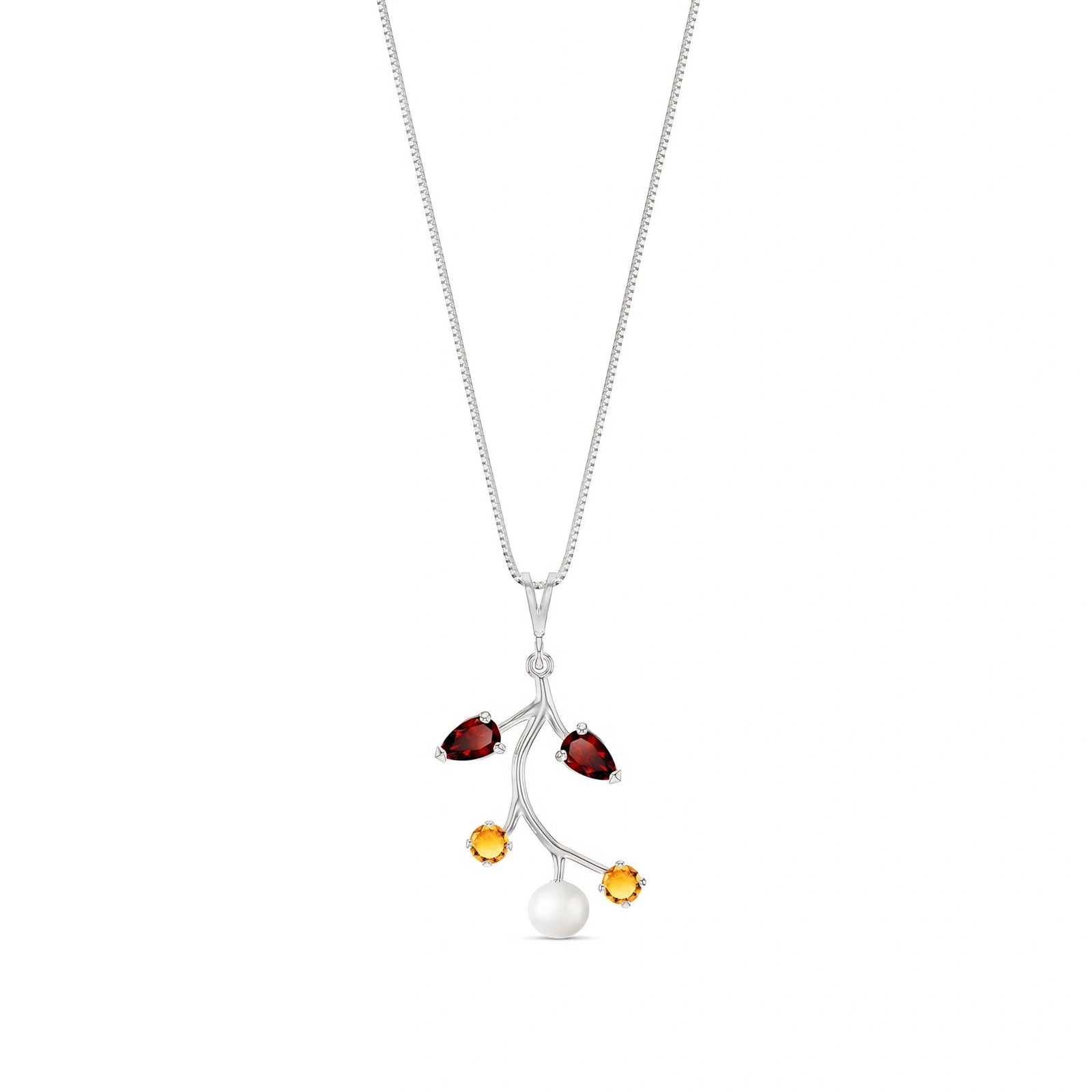 White Gold Necklace Peridot 10K — Nadia