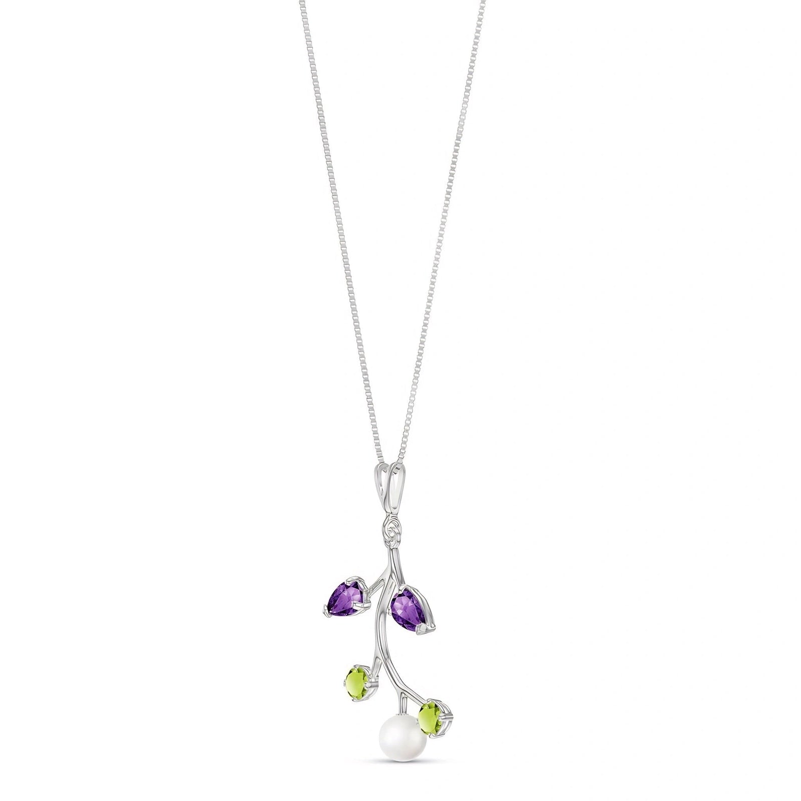 White Gold Necklace Peridot 10K — Nadia