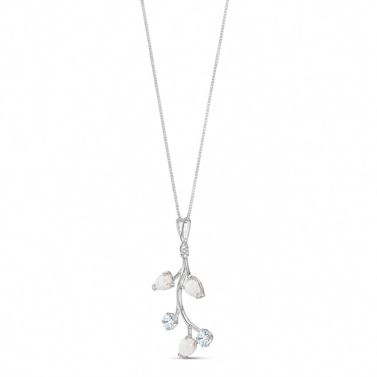 White Gold Necklace Peridot 10K — Nadia
