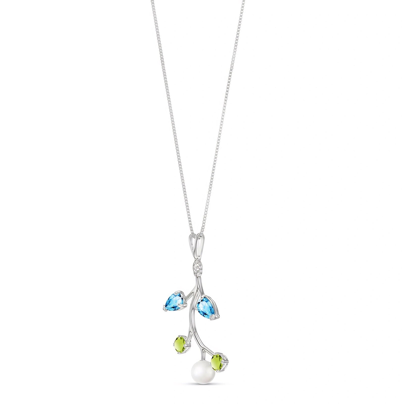 White Gold Necklace Peridot 10K — Nadia