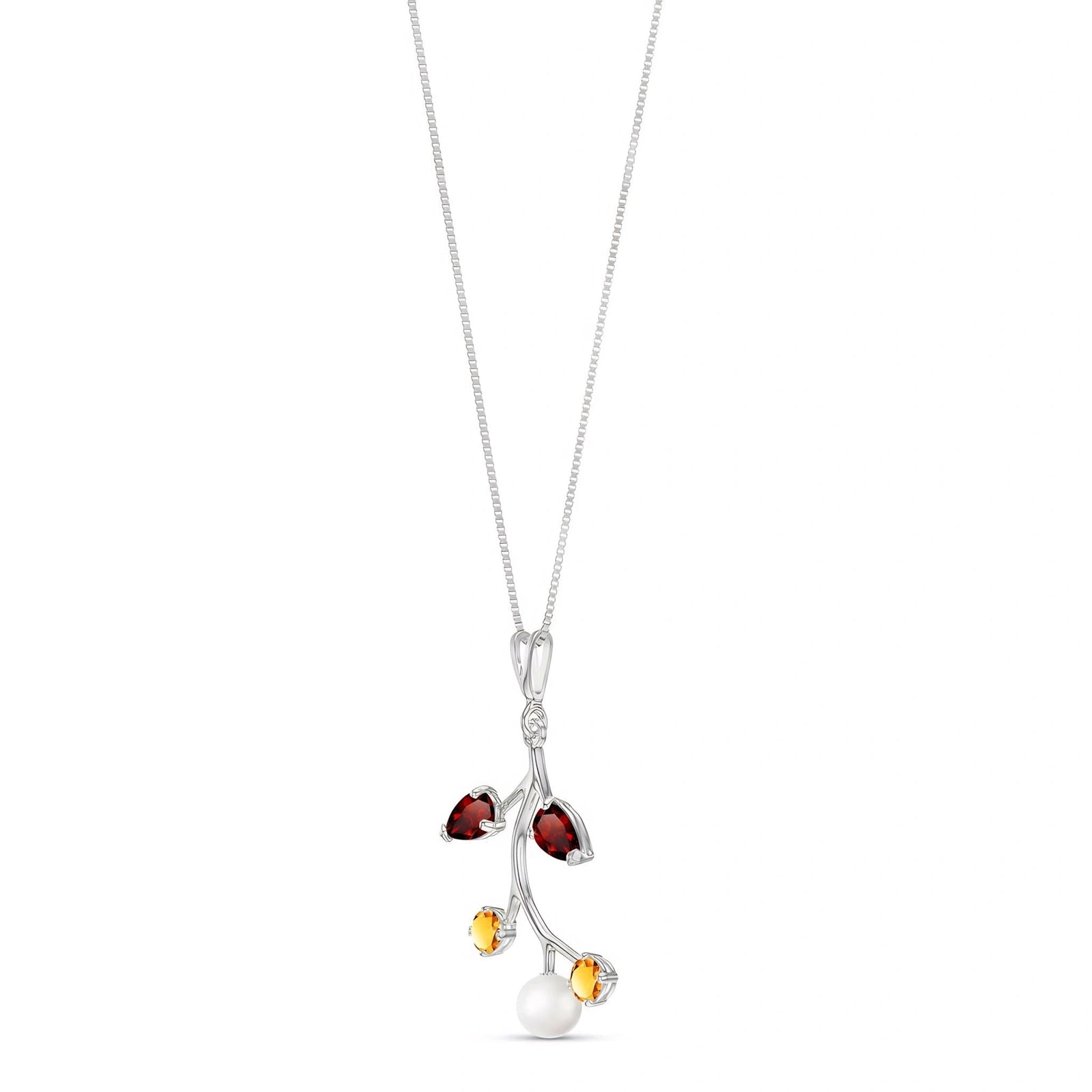 White Gold Necklace Peridot 10K — Nadia