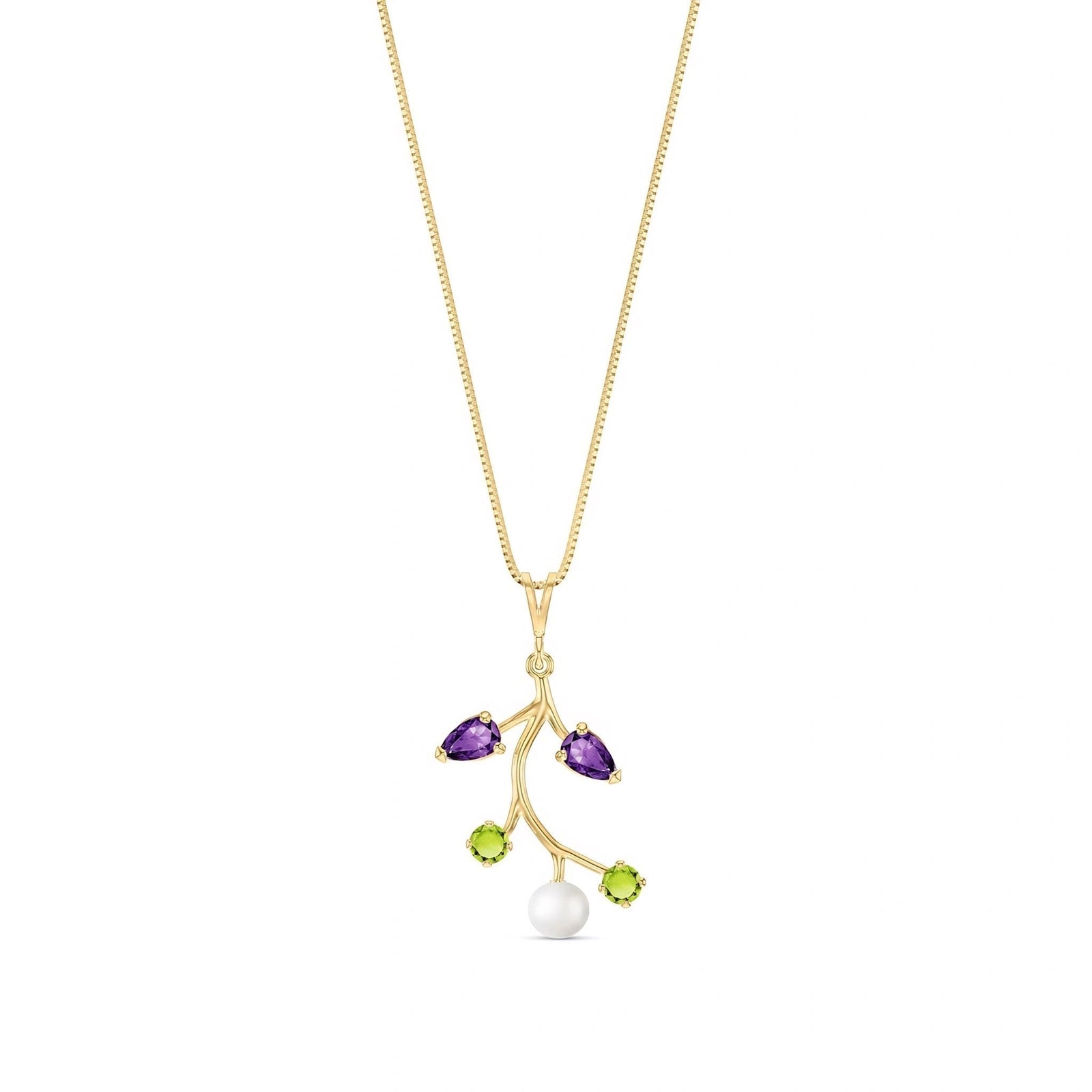 Yellow Gold Necklace Peridot 10K — Nadia