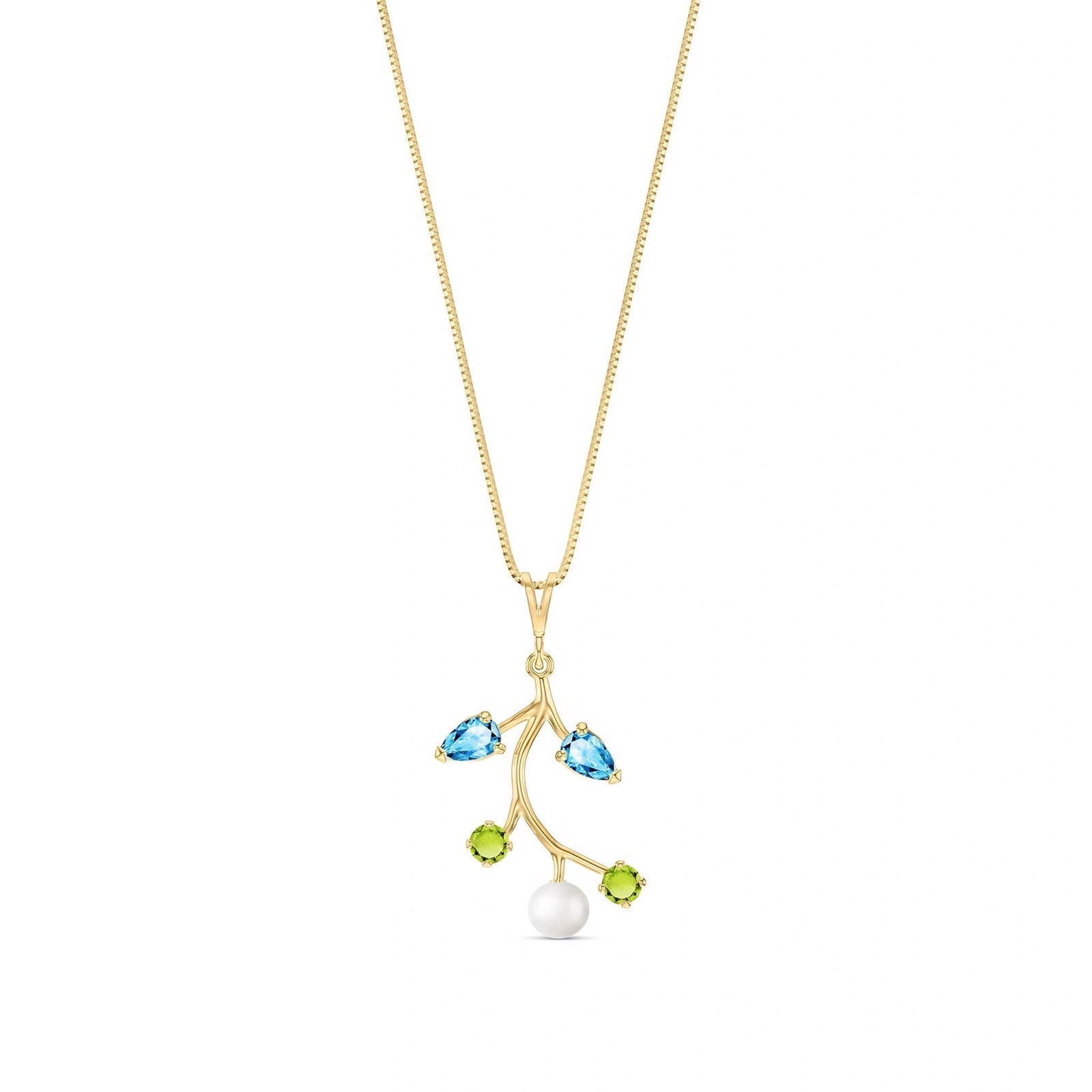 Yellow Gold Necklace Peridot 10K — Nadia