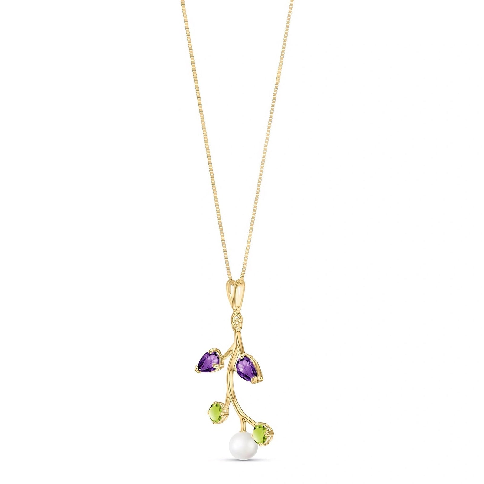 Yellow Gold Necklace Peridot 10K — Nadia