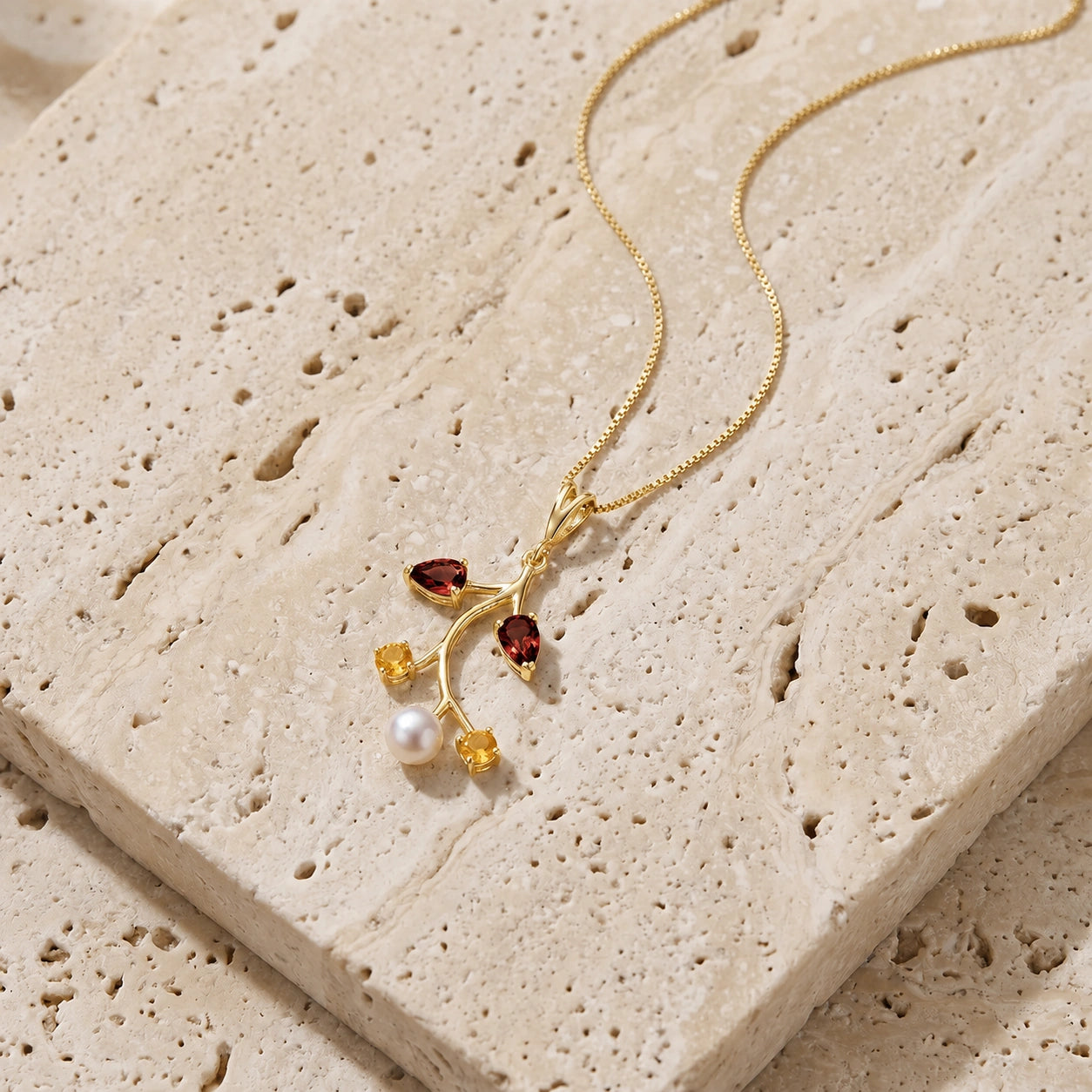 Yellow Gold Necklace Peridot 10K — Nadia