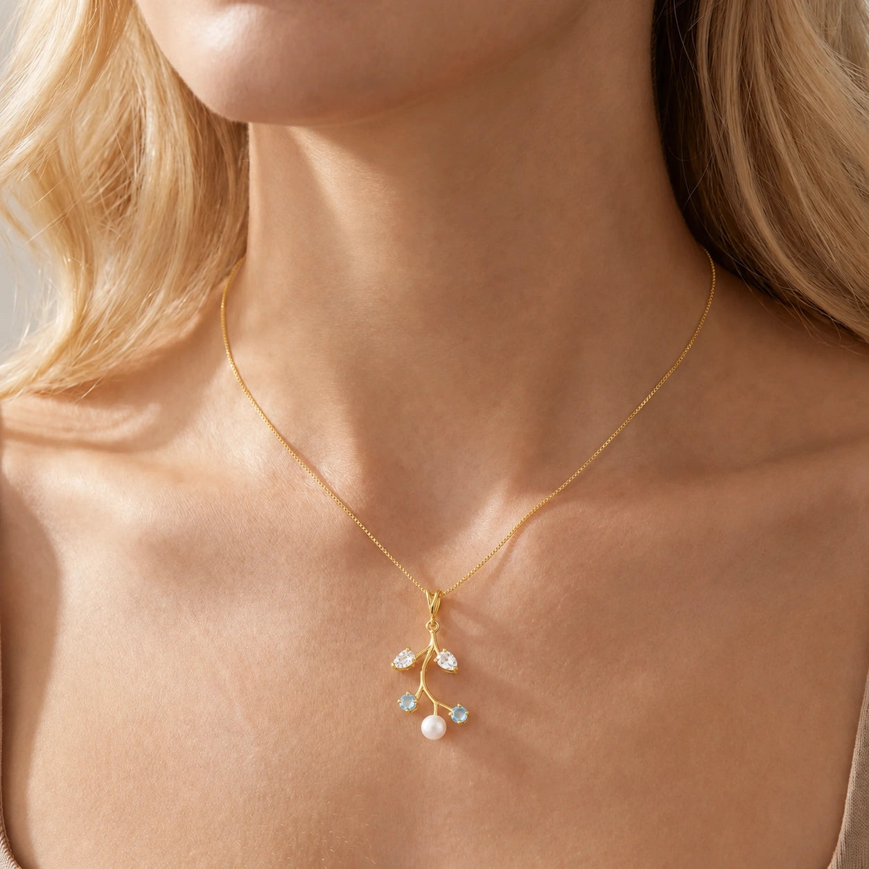 Yellow Gold Necklace Peridot 10K — Nadia