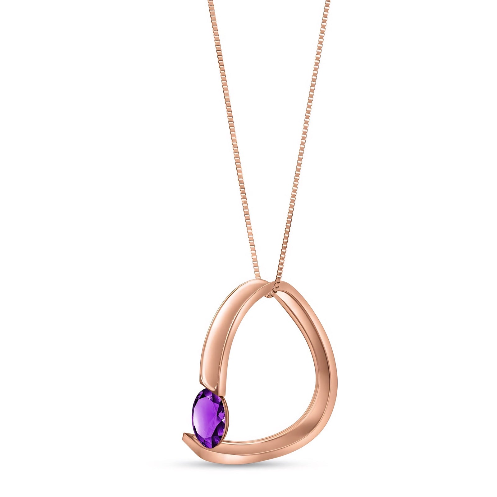 Rose Gold Aura Pendant Necklace Ruby 10K — Gioia