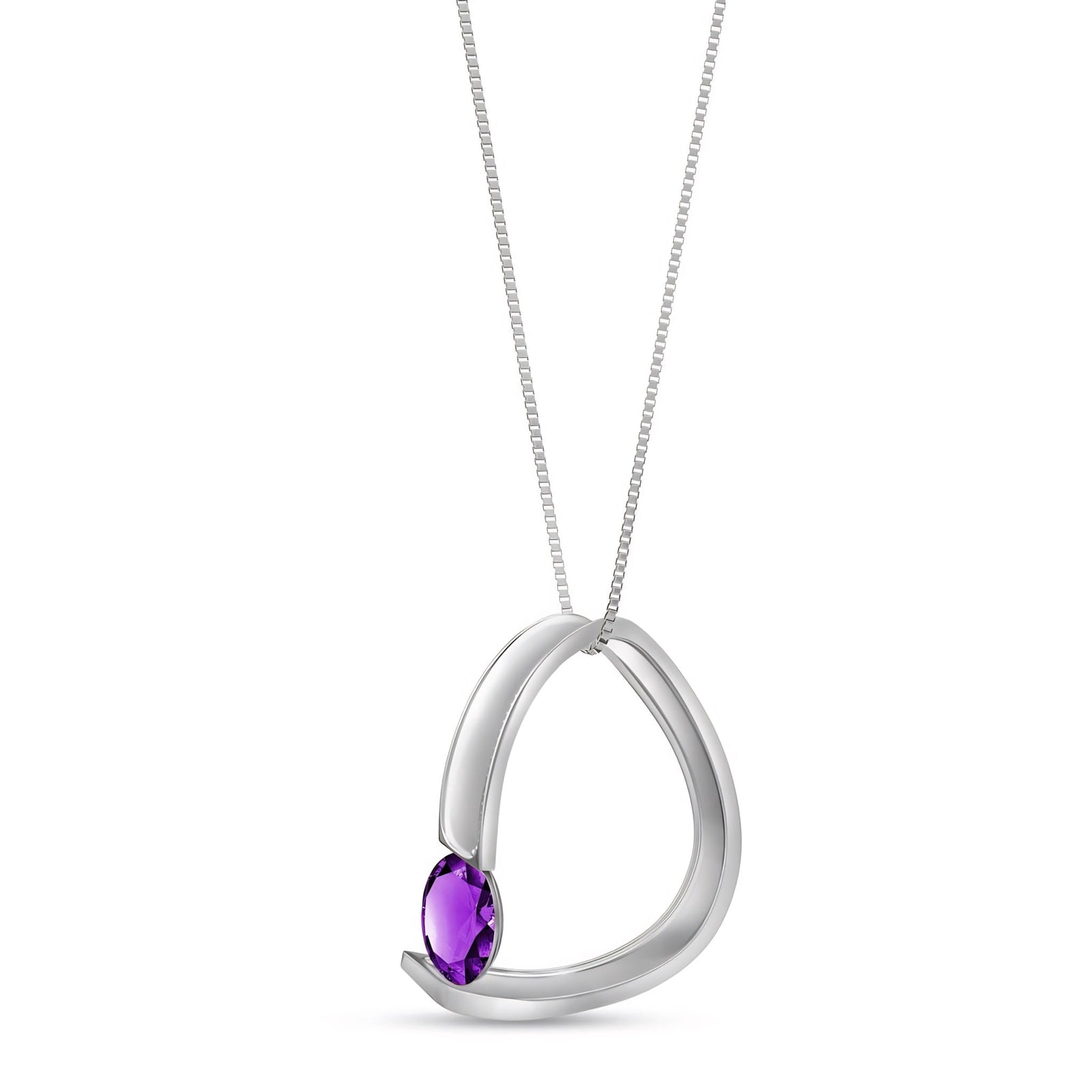 White Gold Aura Pendant Necklace Ruby 10K — Gioia