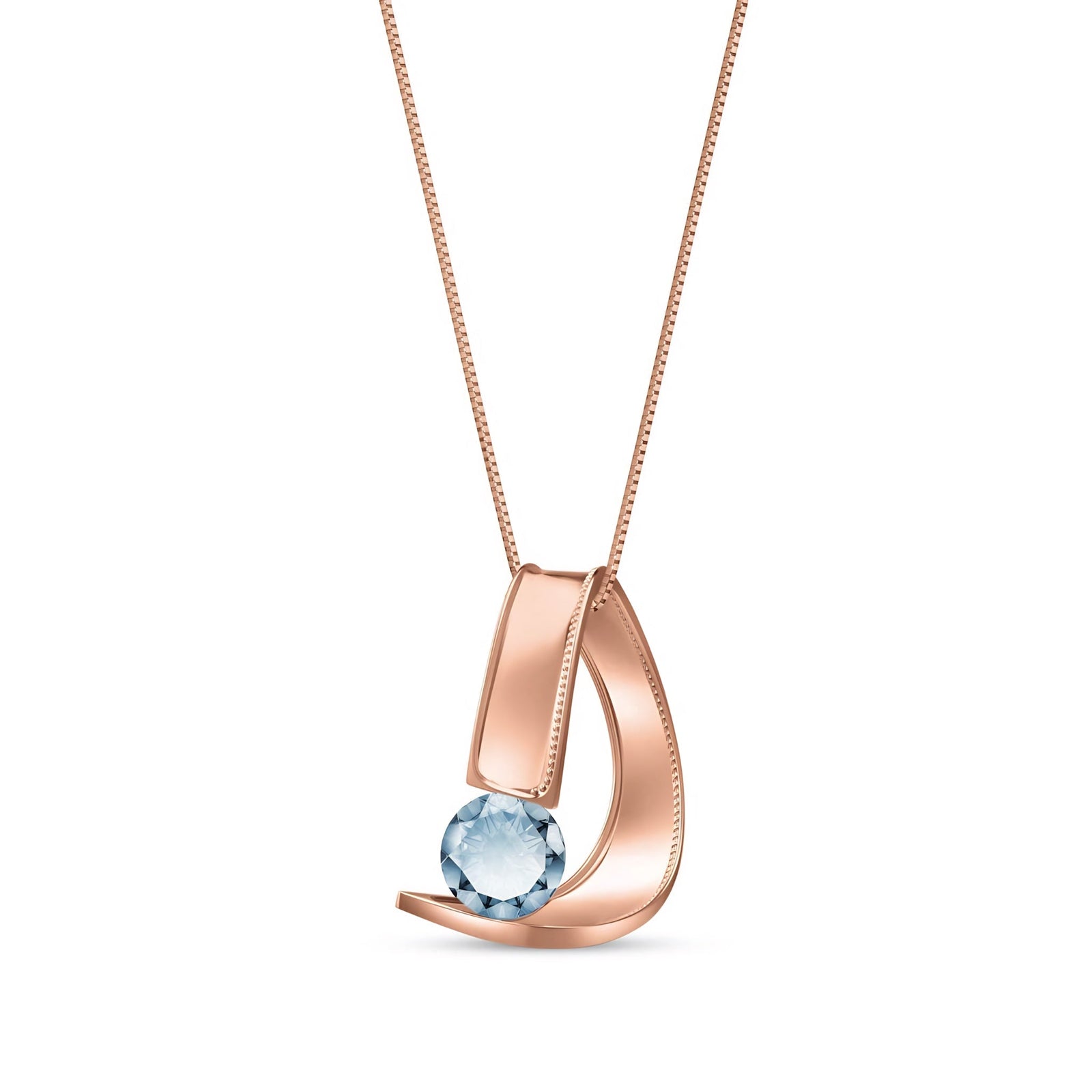 Rose Gold Aura Pendant Necklace Amethyst 10K — Gioia