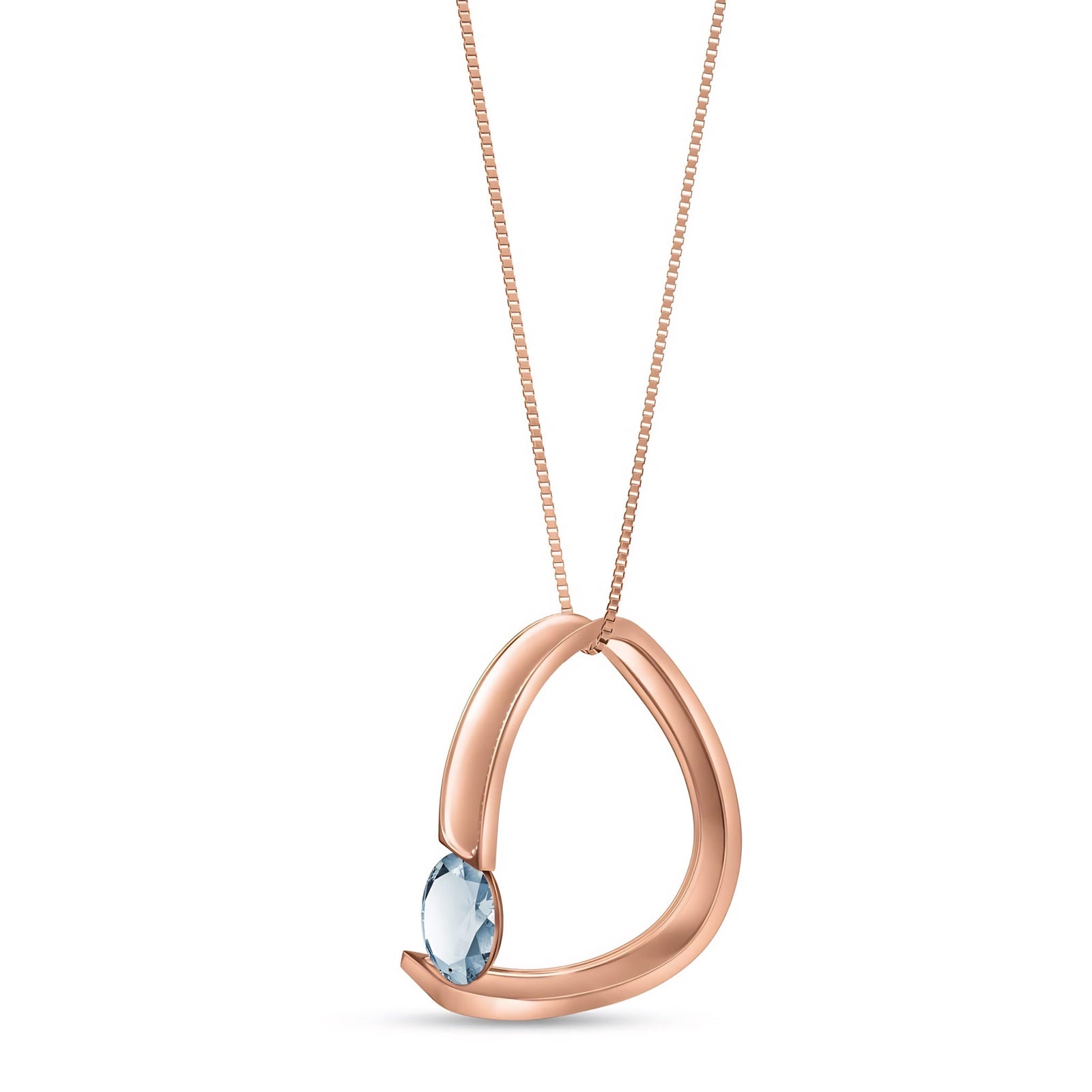 Rose Gold Aura Pendant Necklace Amethyst 10K — Gioia