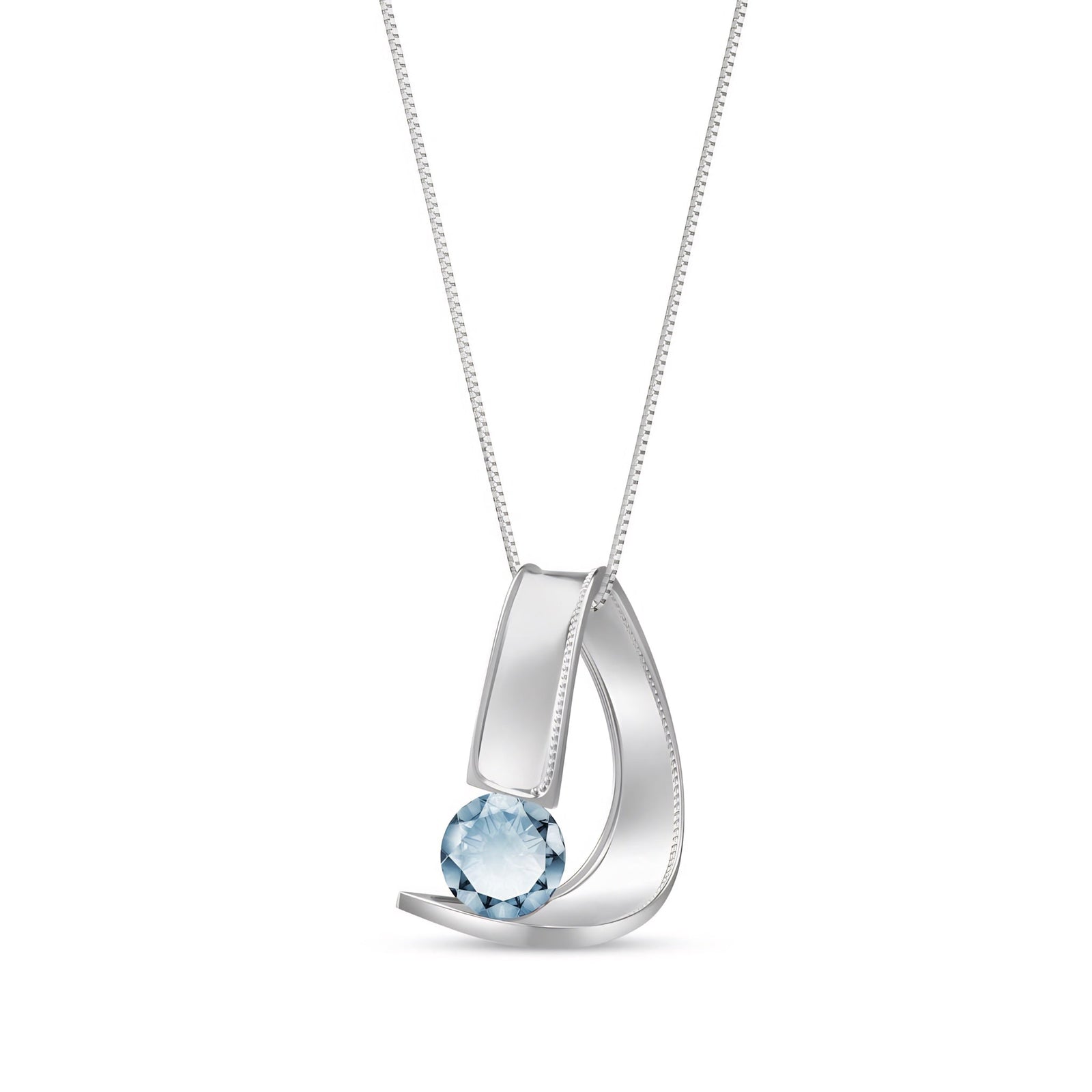 White Gold Aura Pendant Necklace Amethyst 10K — Gioia