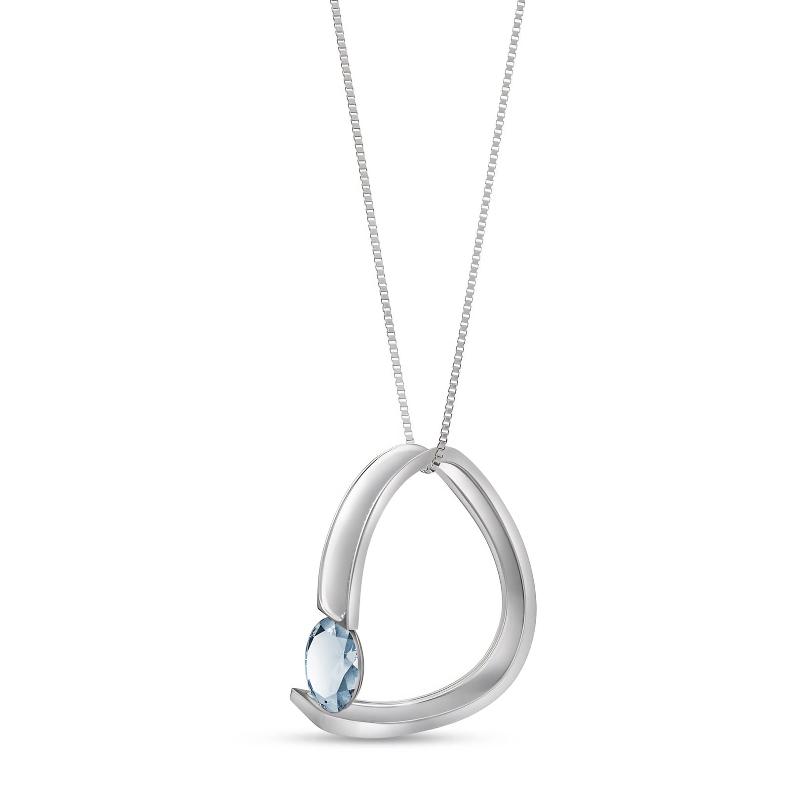 White Gold Aura Pendant Necklace Amethyst 10K — Gioia