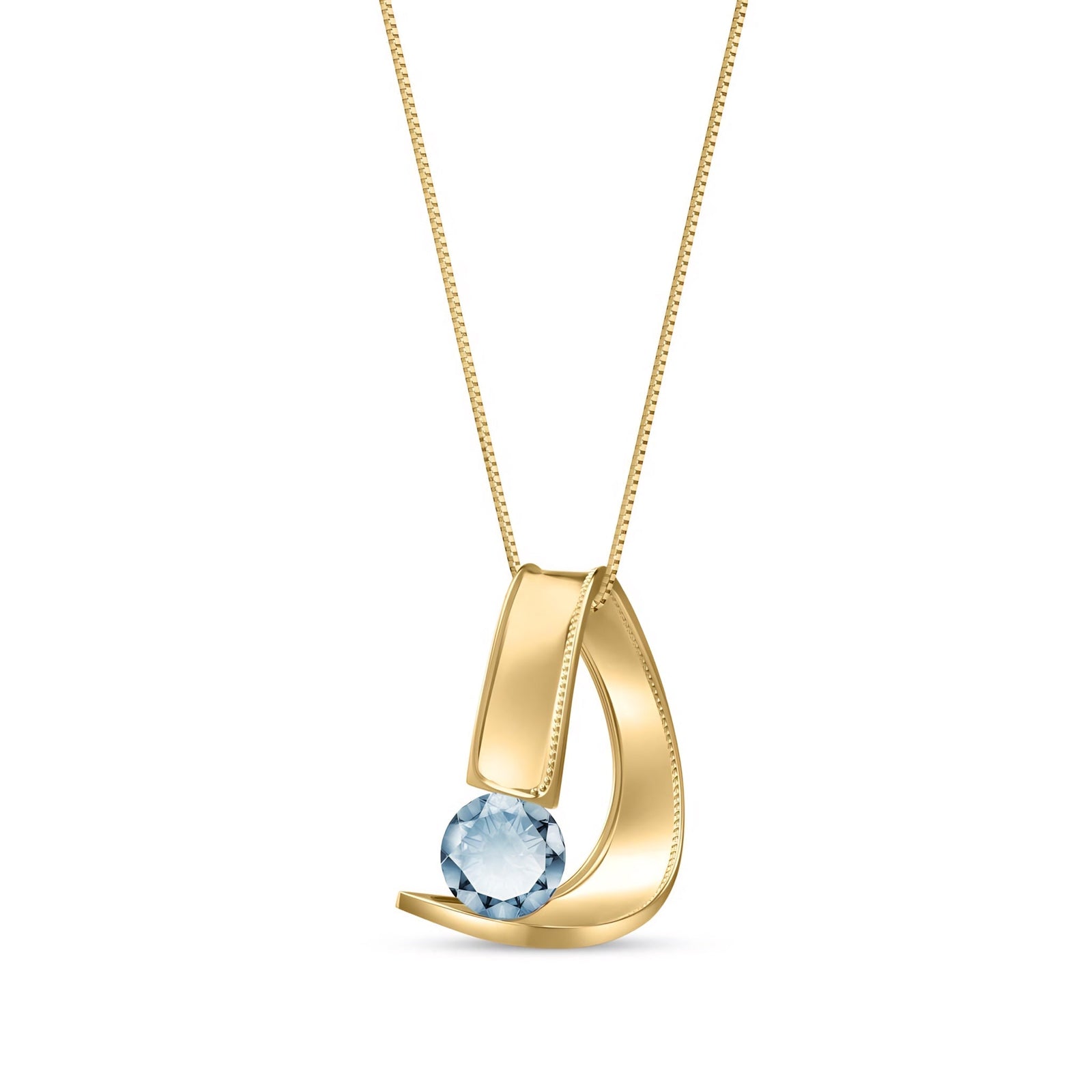 Yellow Gold Aura Pendant Necklace Amethyst 10K — Gioia
