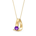 Yellow Gold Aura Pendant Necklace Amethyst 10K — Gioia