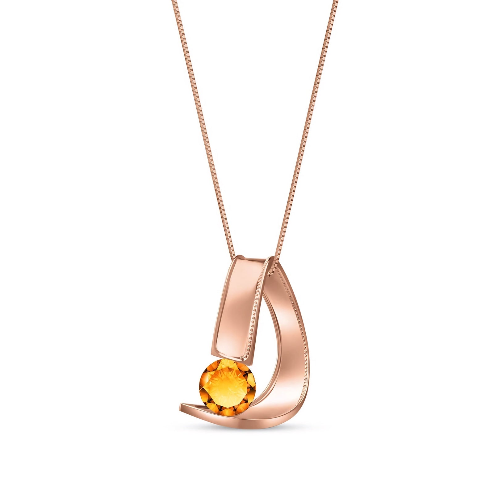 Rose Gold Aura Pendant Necklace Emerald 10K — Gioia