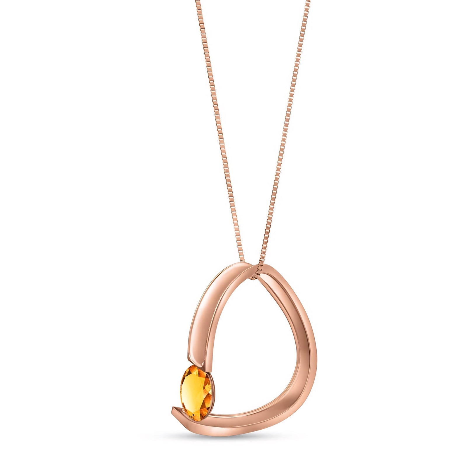 Rose Gold Aura Pendant Necklace Emerald 10K — Gioia