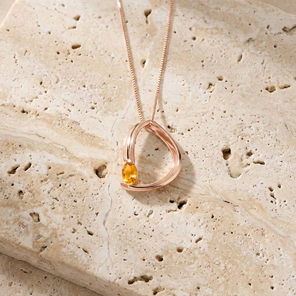 Rose Gold Aura Pendant Necklace Emerald 10K — Gioia