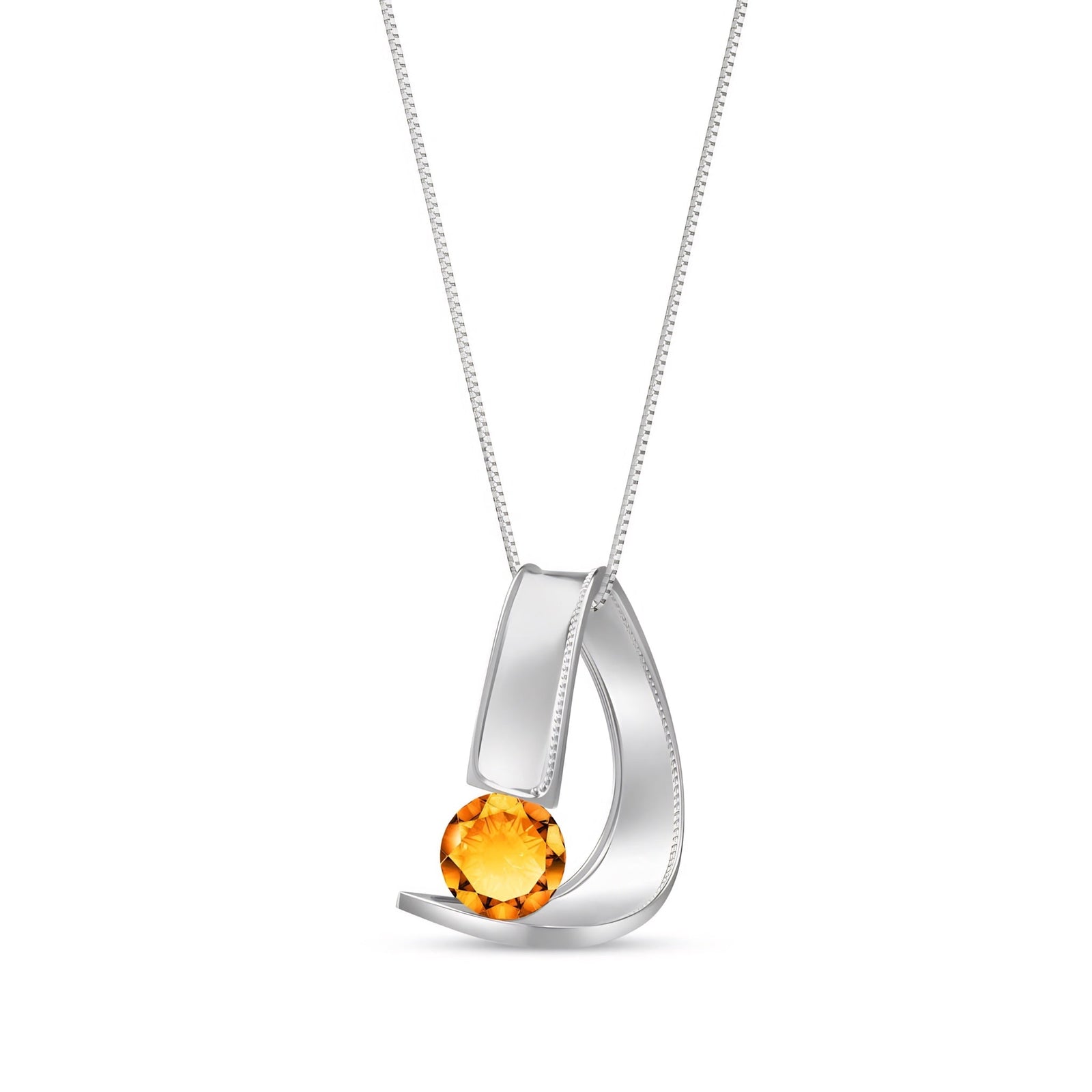 White Gold Aura Pendant Necklace Emerald 10K — Gioia